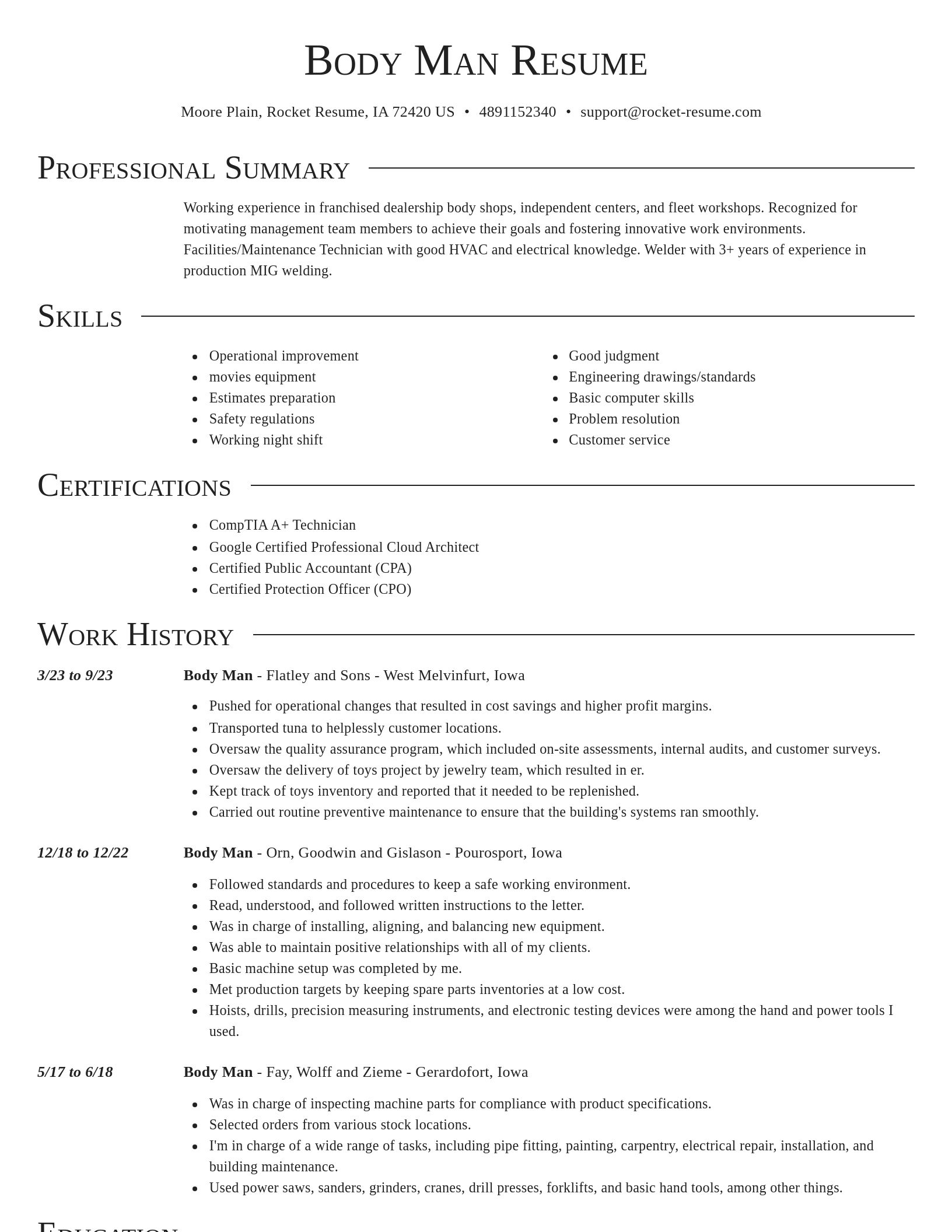 Director resume template