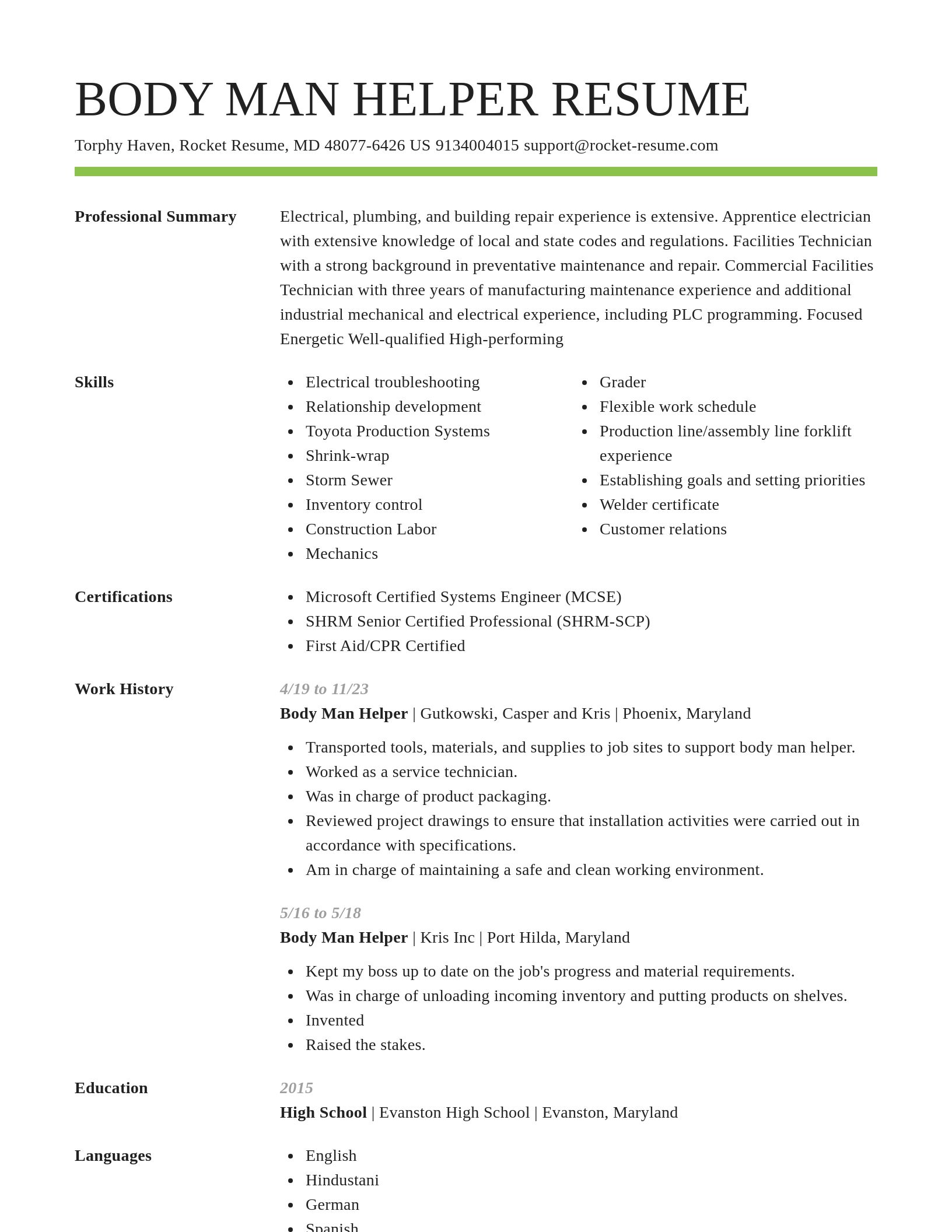Smart resume template