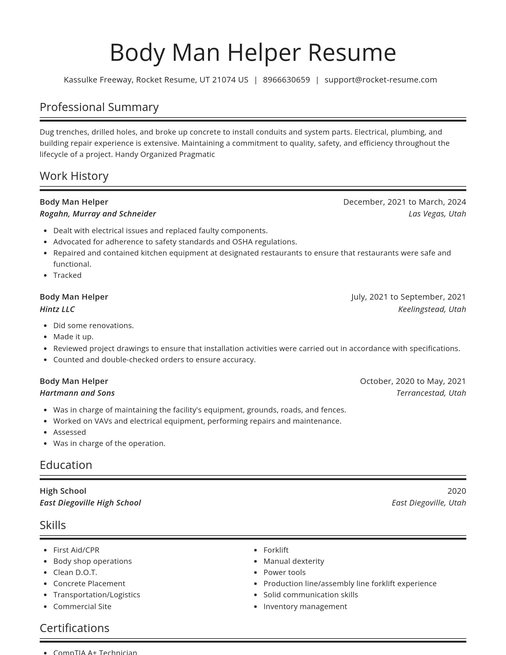 Spotlight resume template