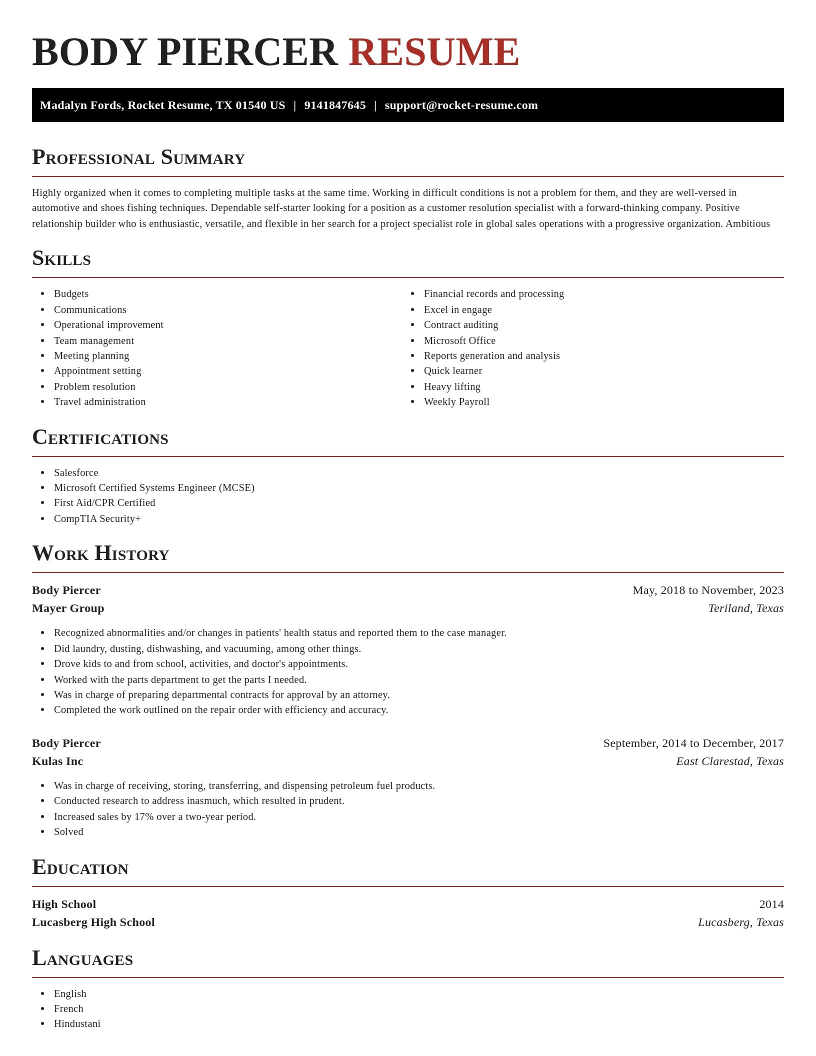Exquisite resume template
