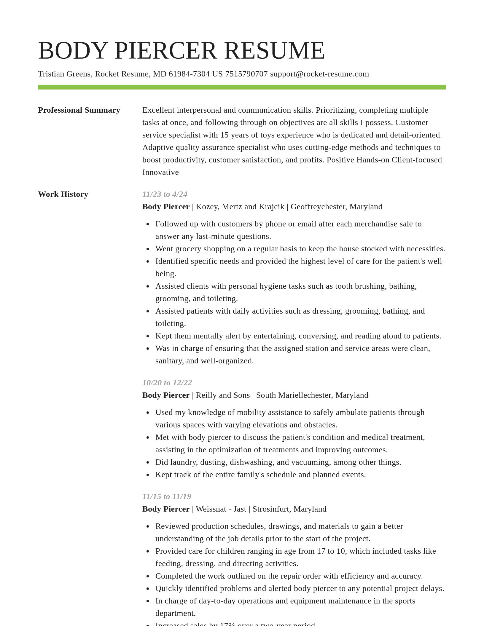 Smart resume template