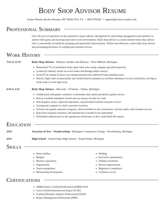 Director resume template