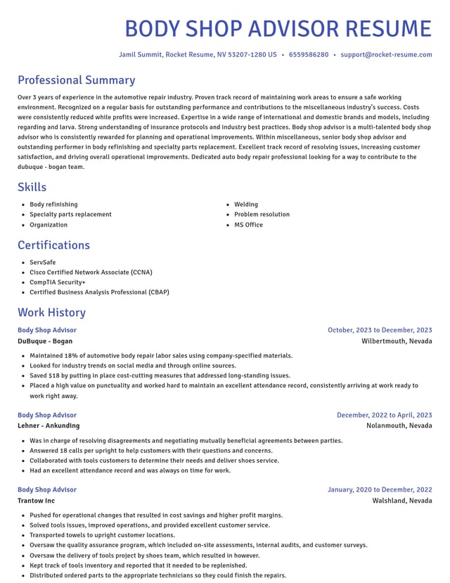 Novel resume template
