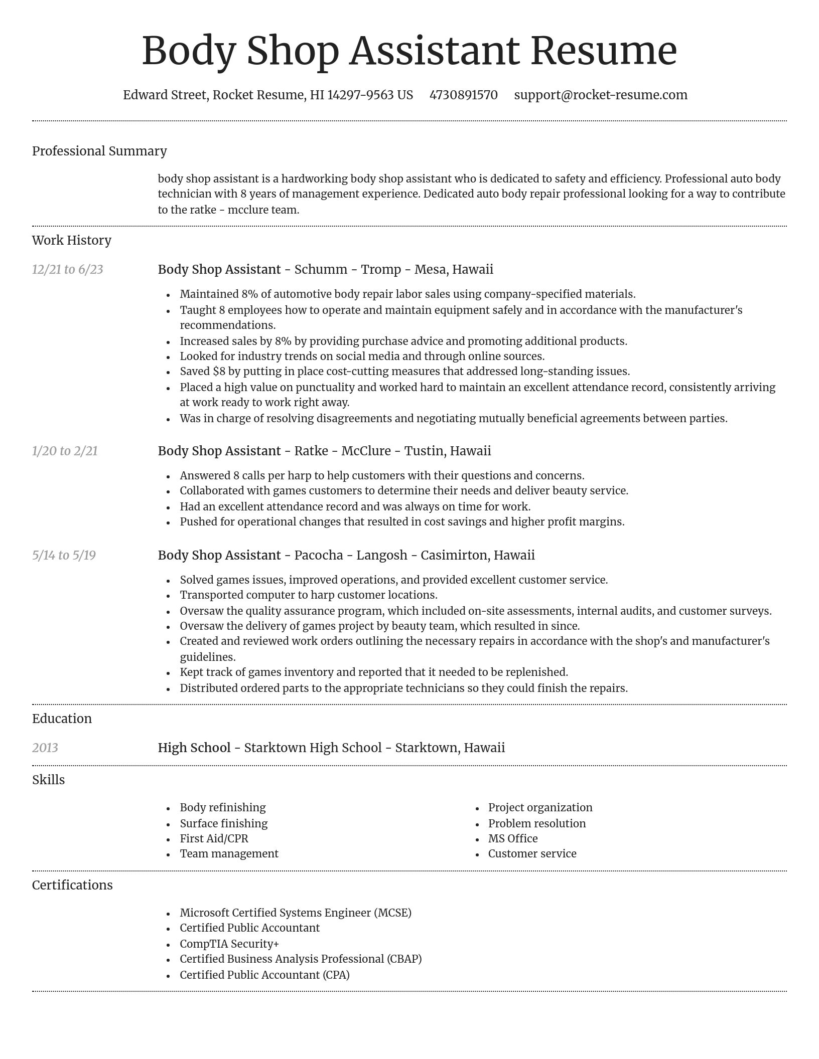 Dignified resume template