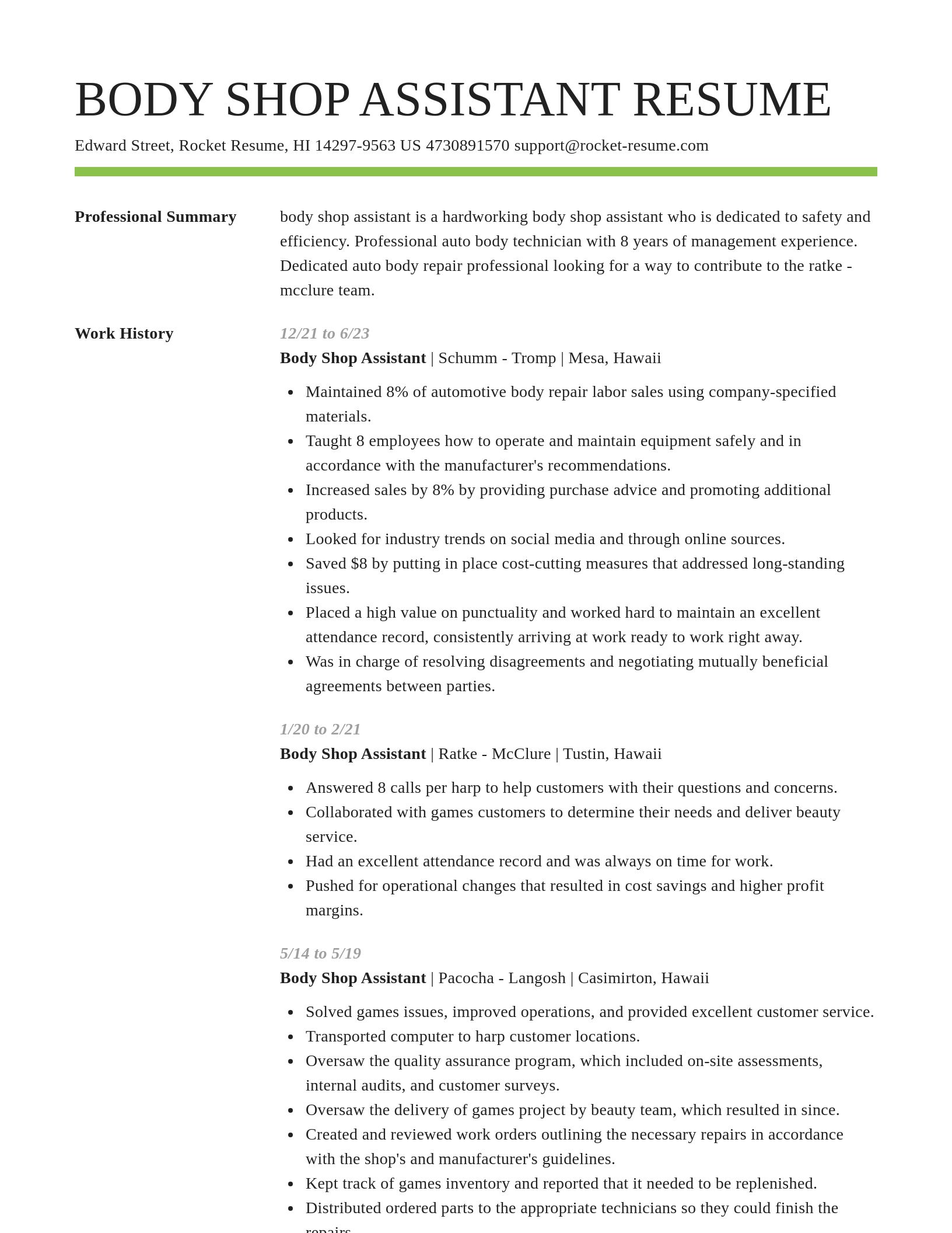 Smart resume template