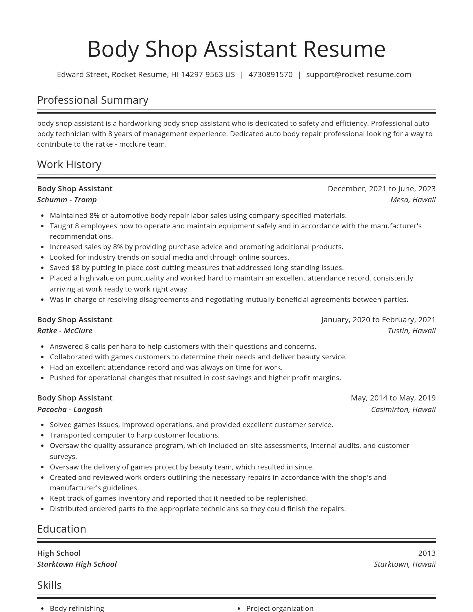Spotlight resume template