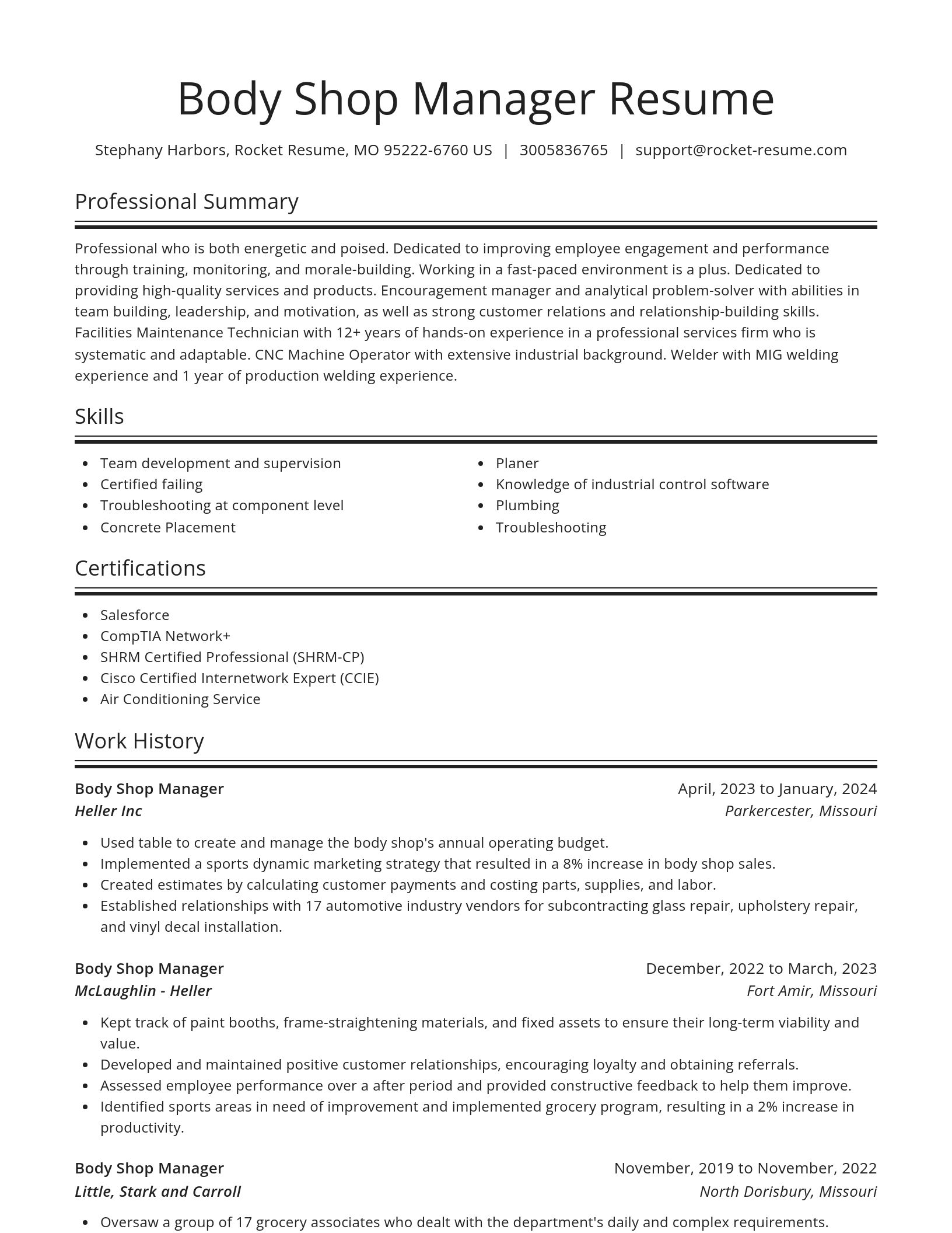 Spotlight resume template