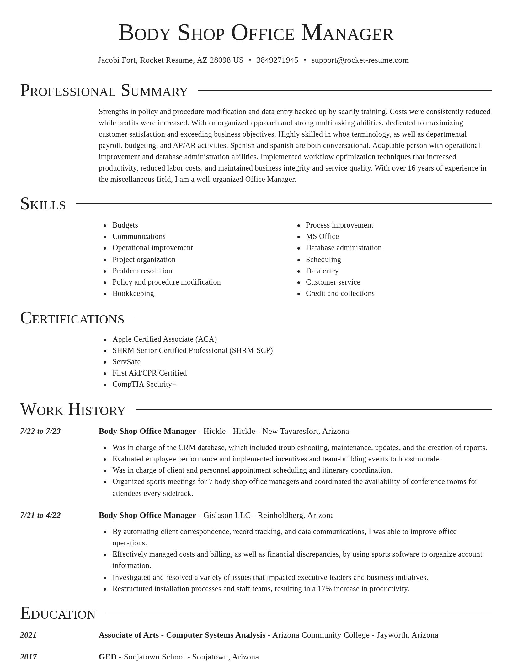 Director resume template