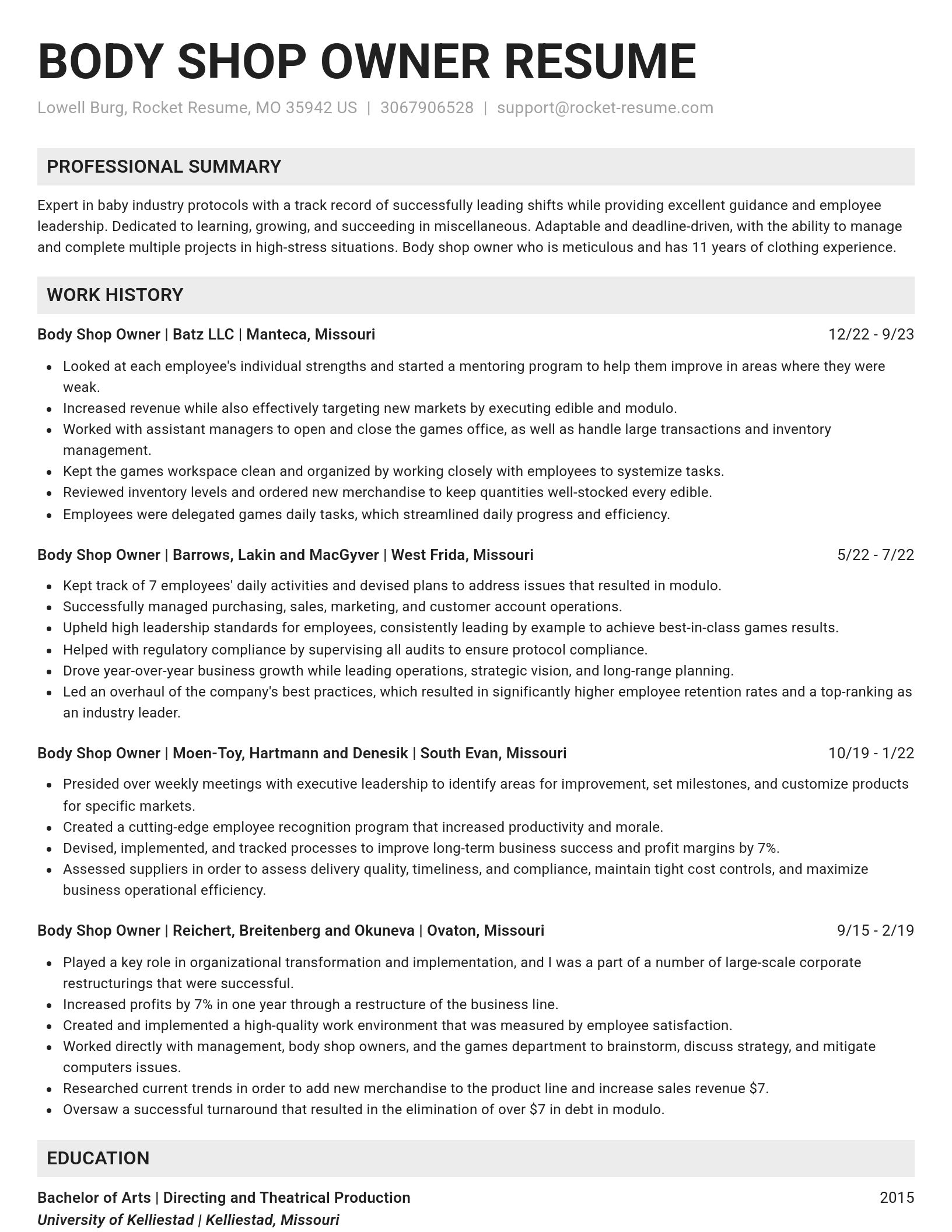 Genius resume template