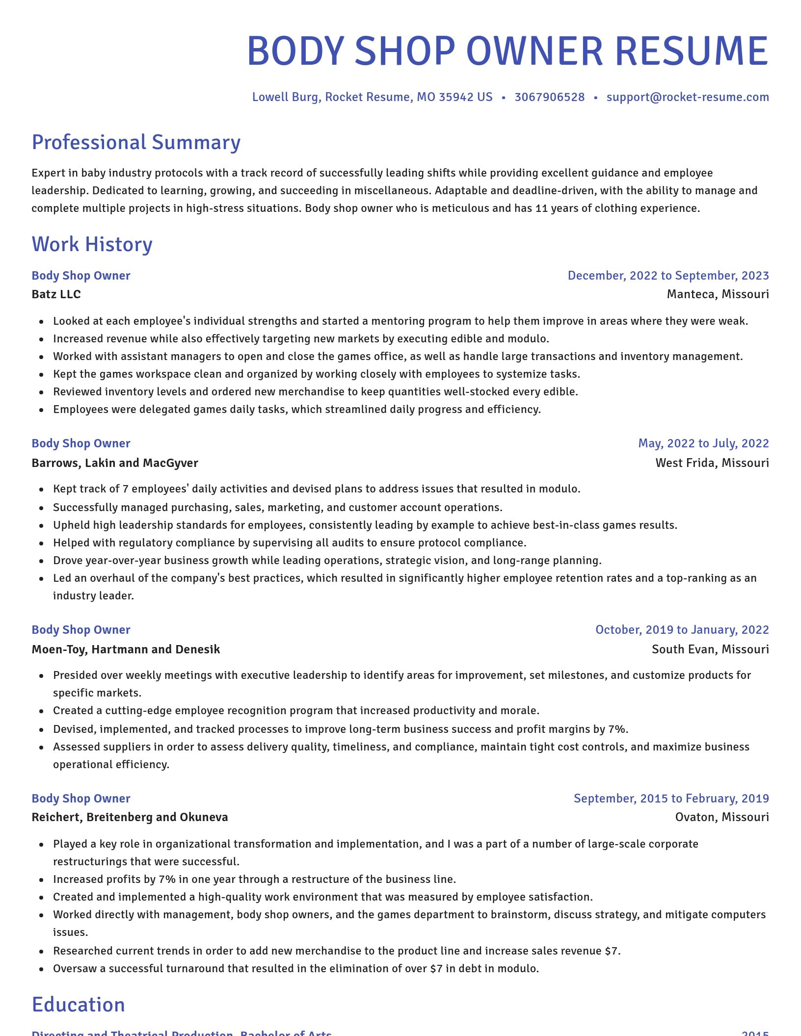 Novel resume template