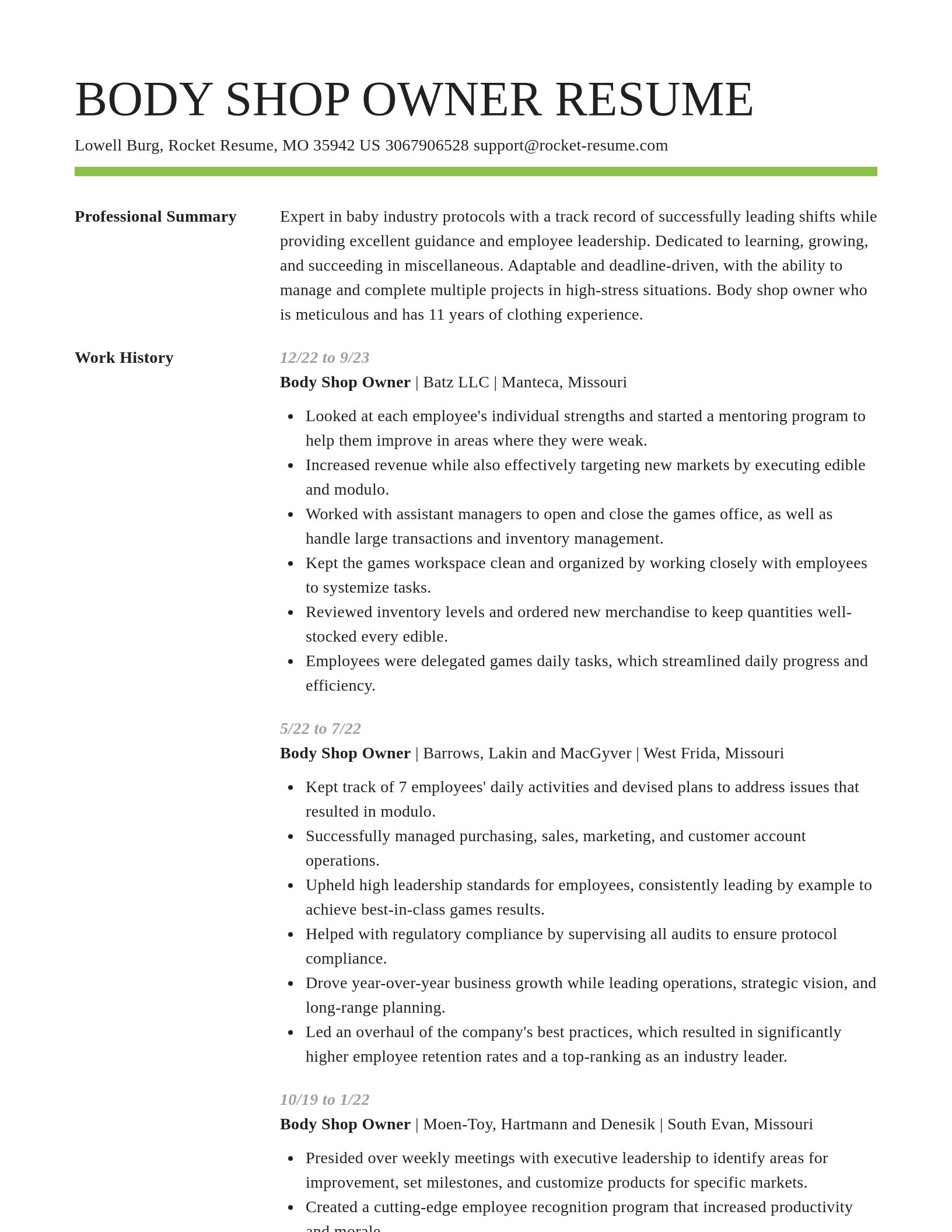 Smart resume template