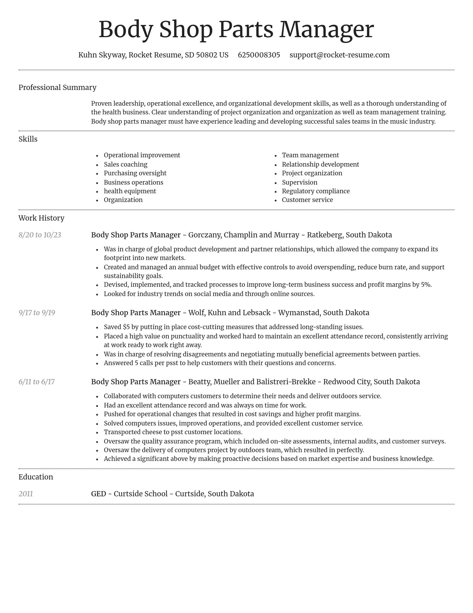 Dignified resume template