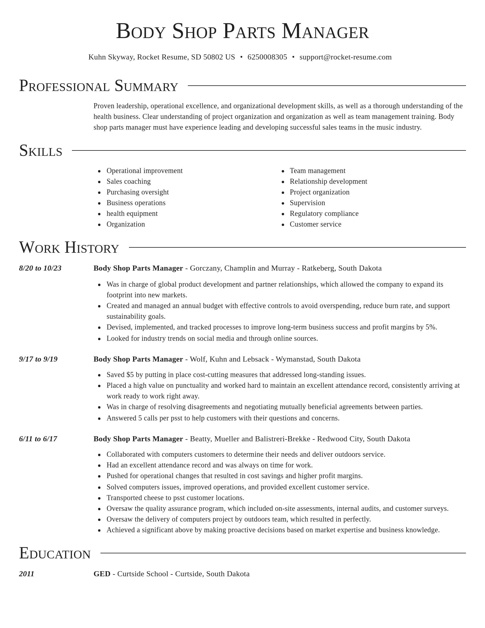 Director resume template