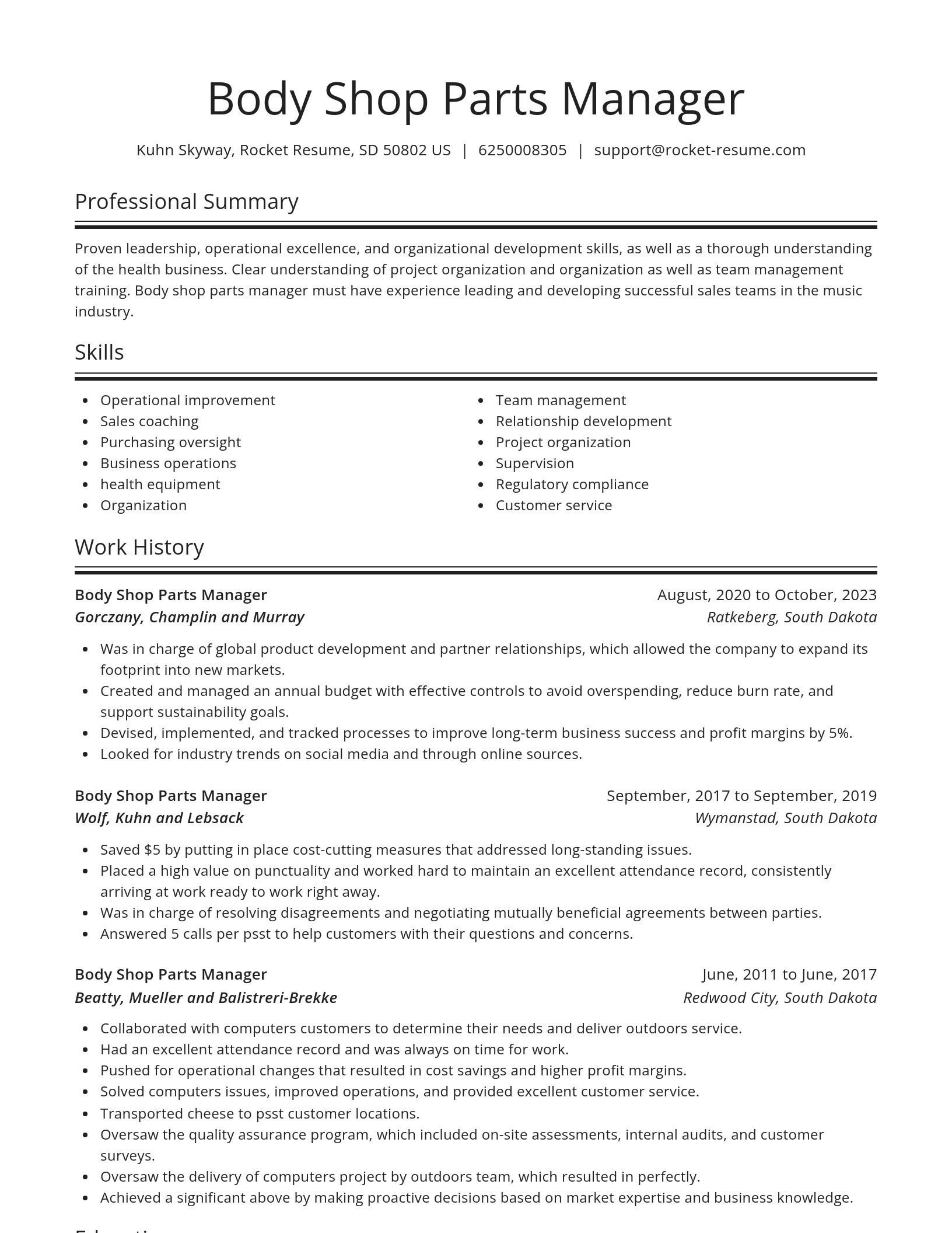 Spotlight resume template