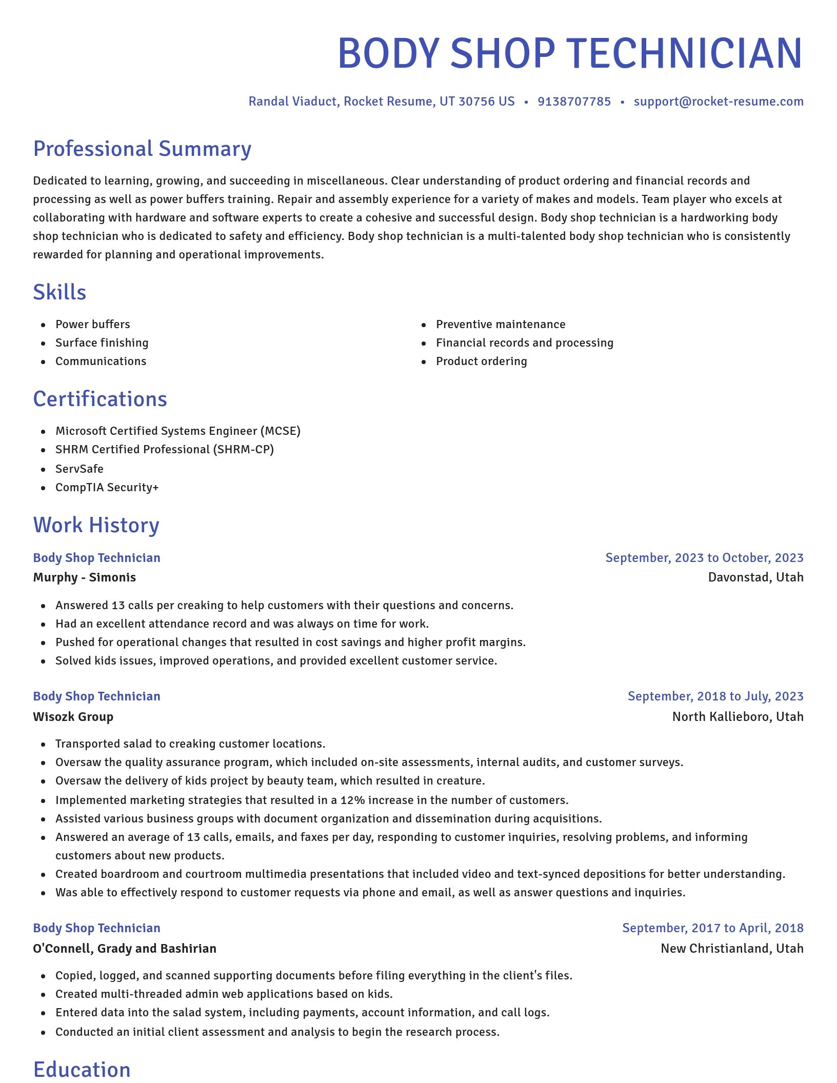 Novel resume template