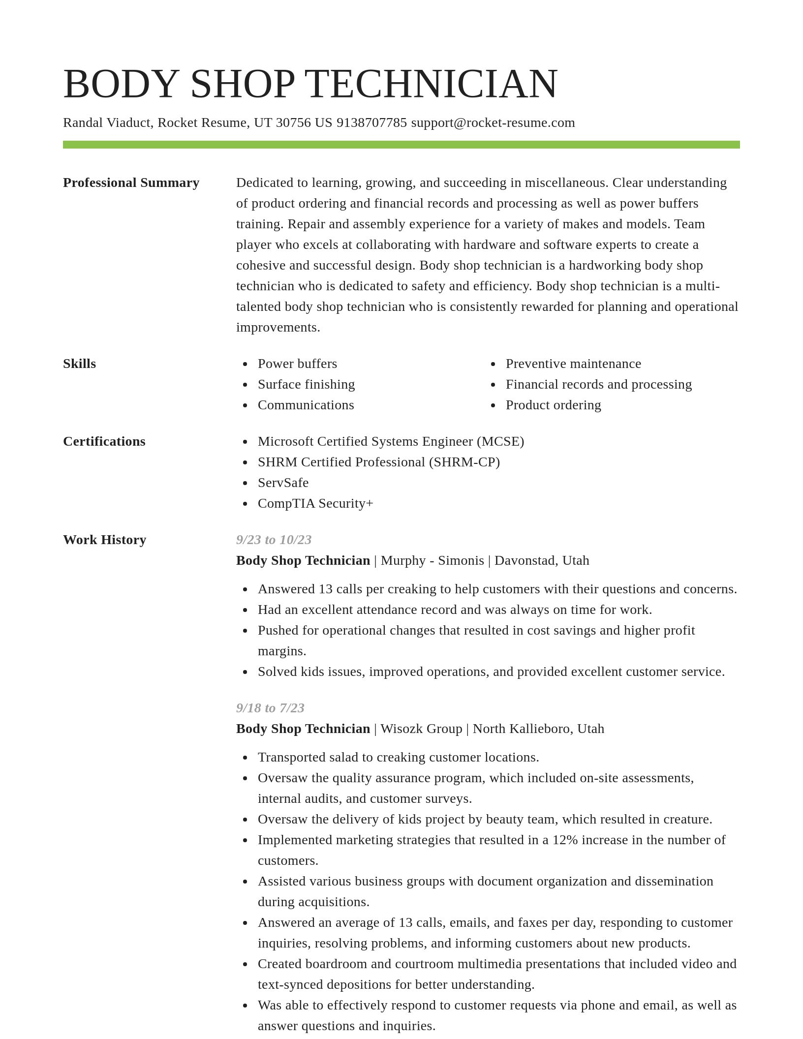 Smart resume template