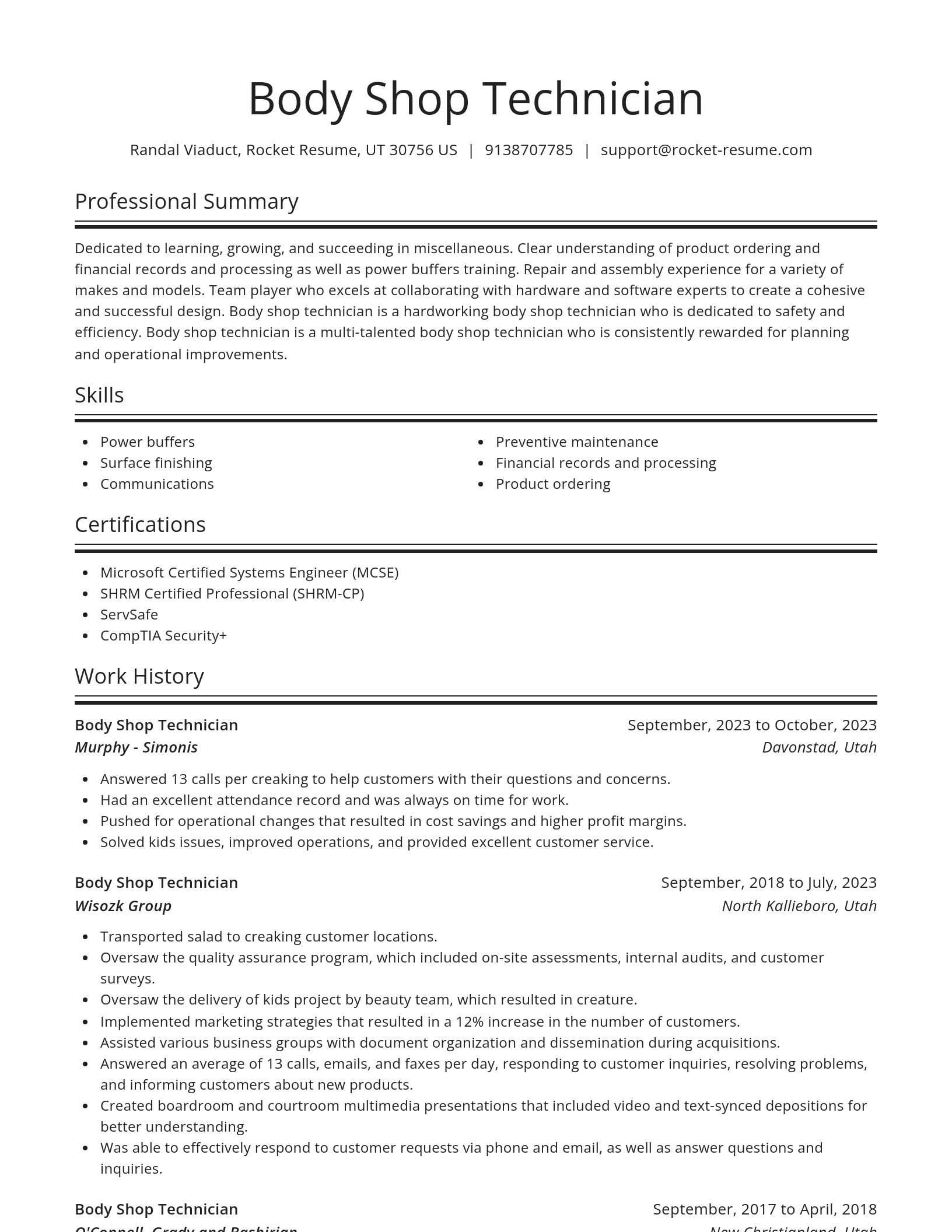 Spotlight resume template