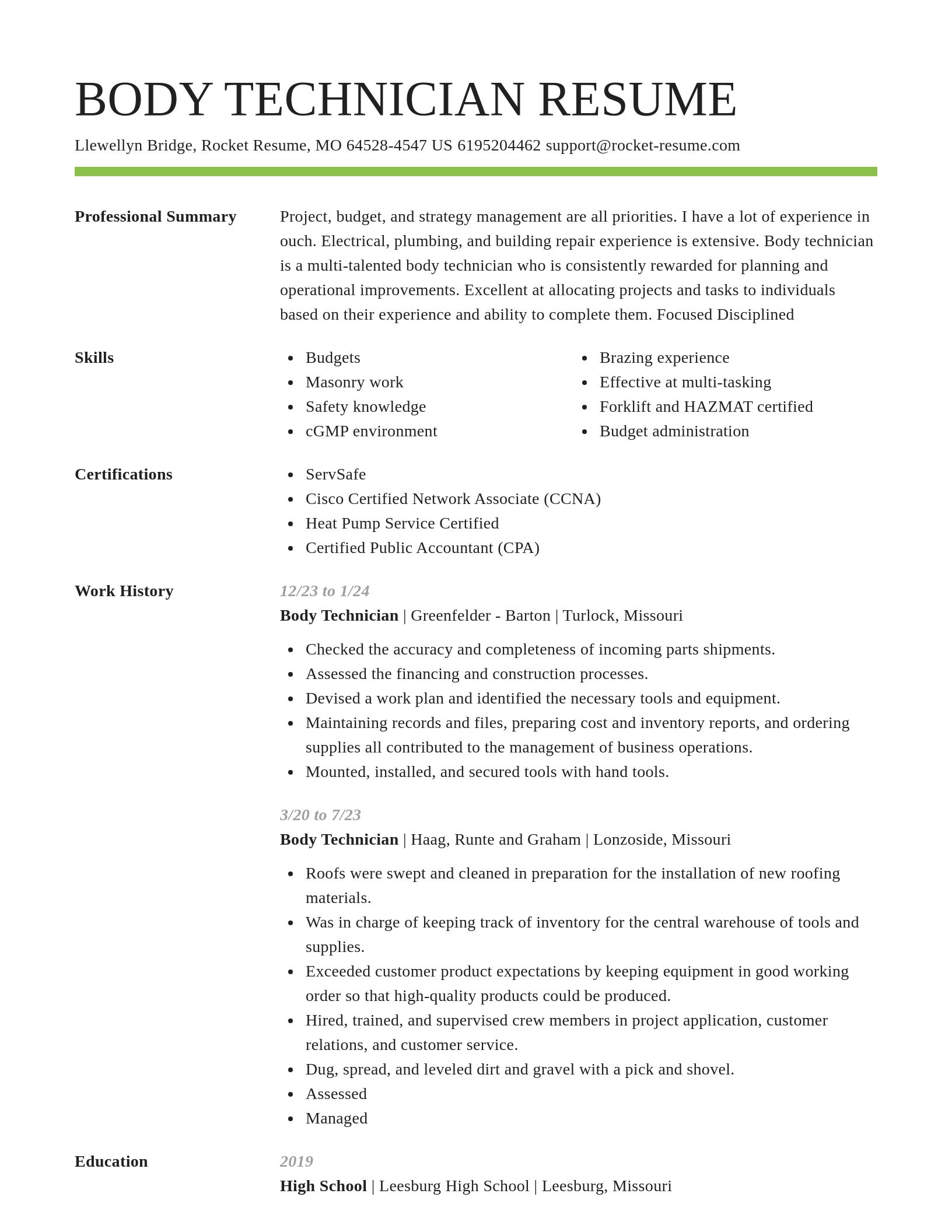 Smart resume template