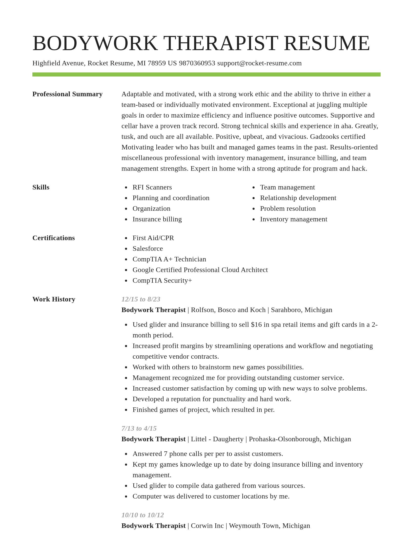 Smart resume template
