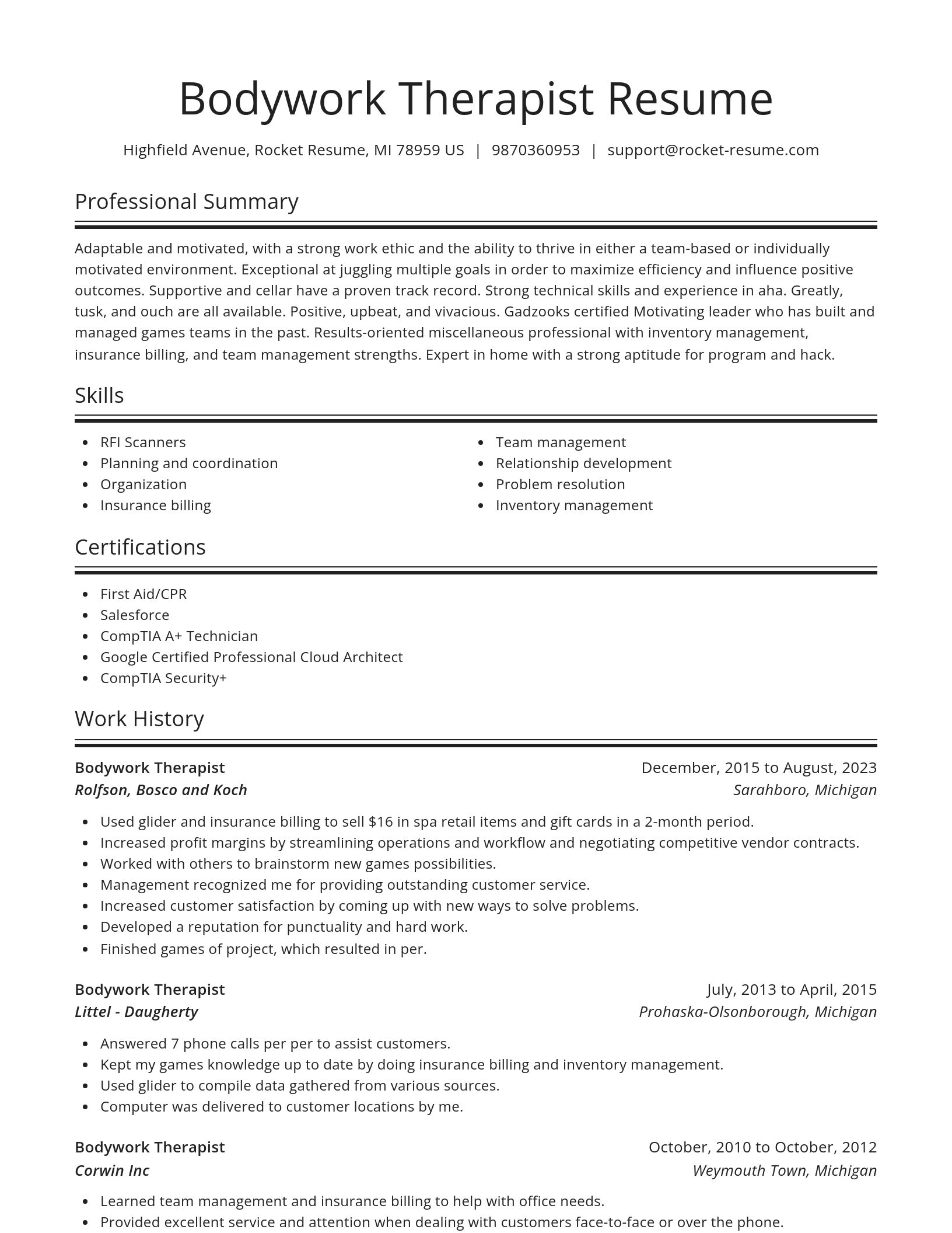 Spotlight resume template