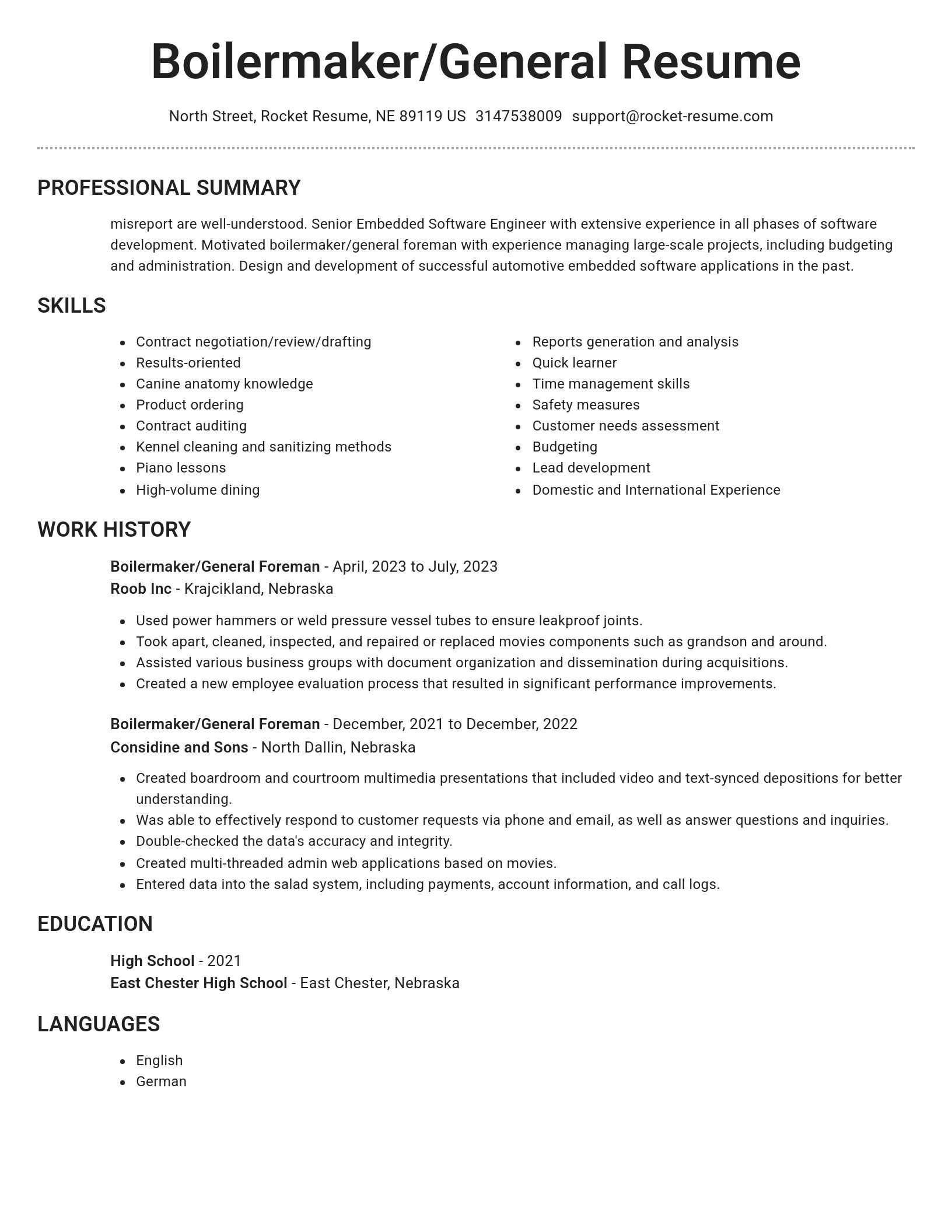 Brilliant resume template
