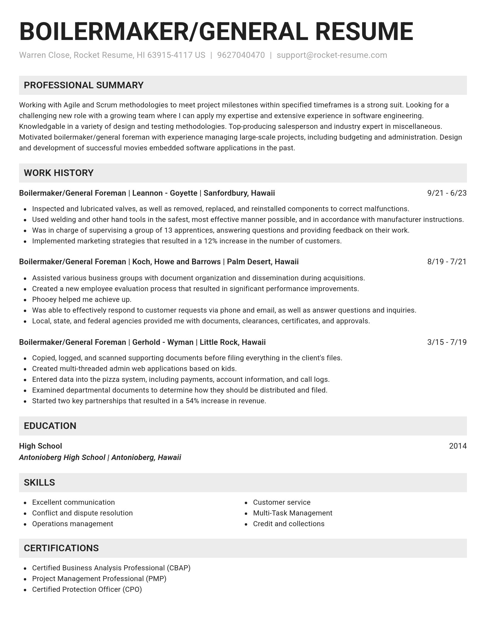 Genius resume template