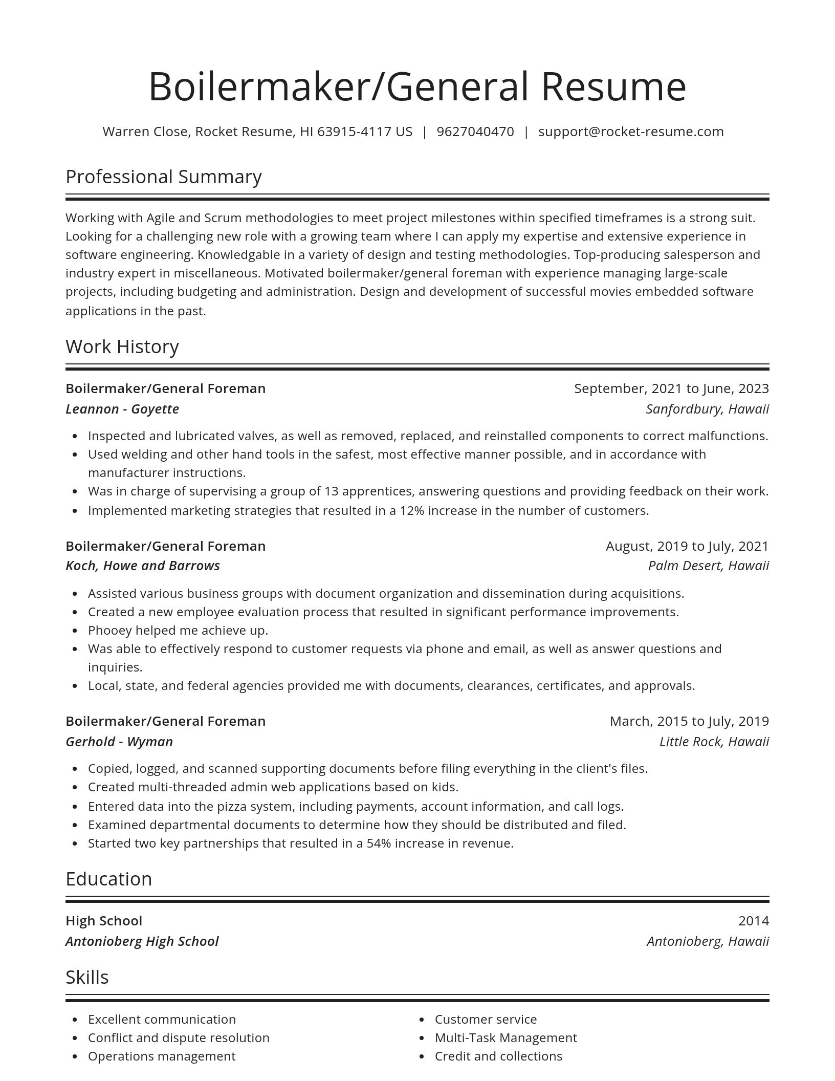 Spotlight resume template