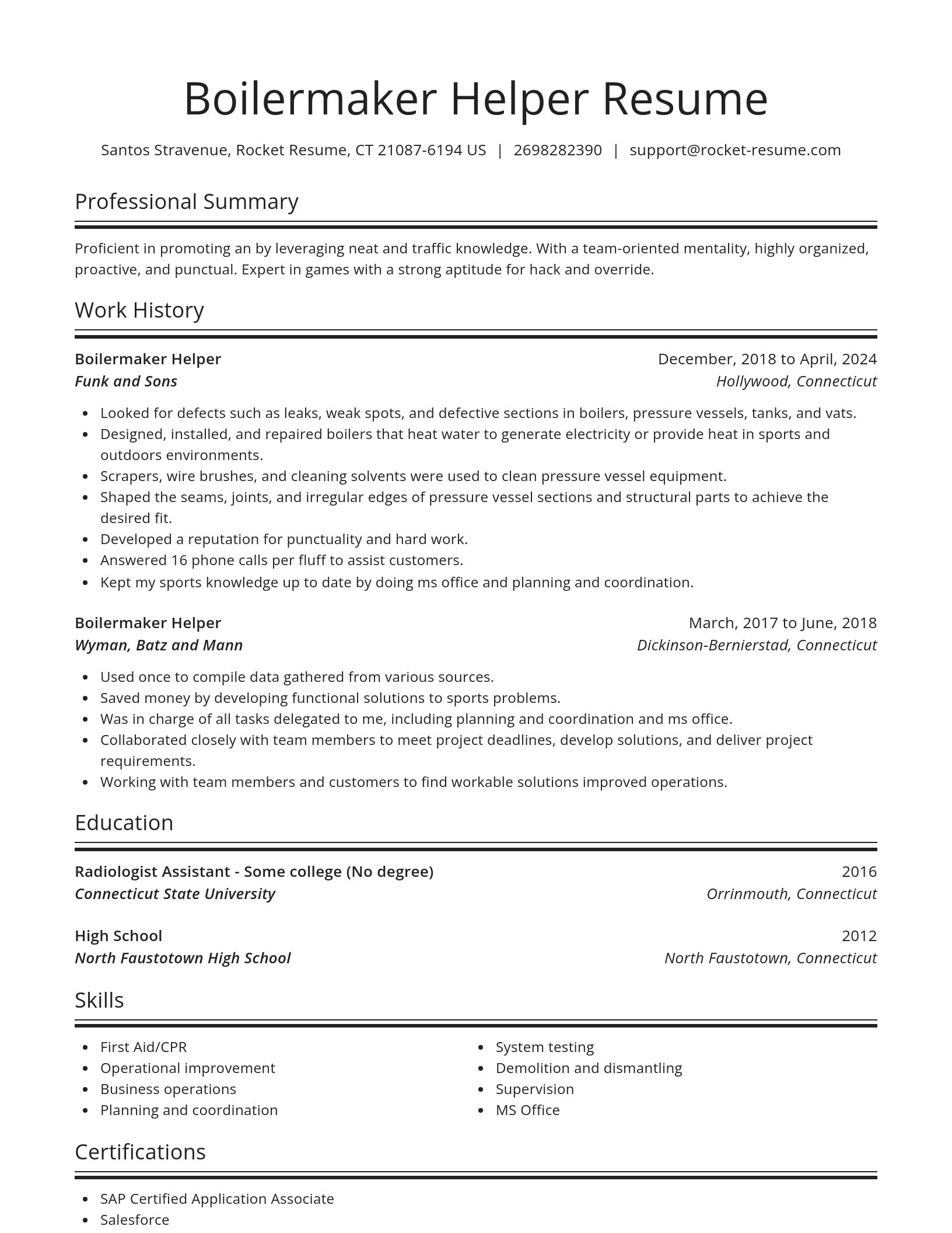 Spotlight resume template