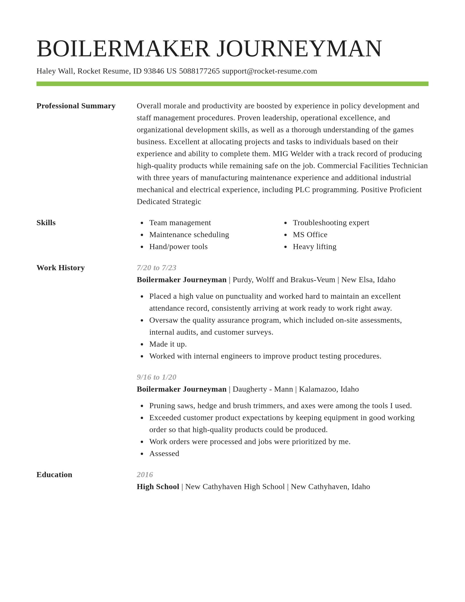 Smart resume template