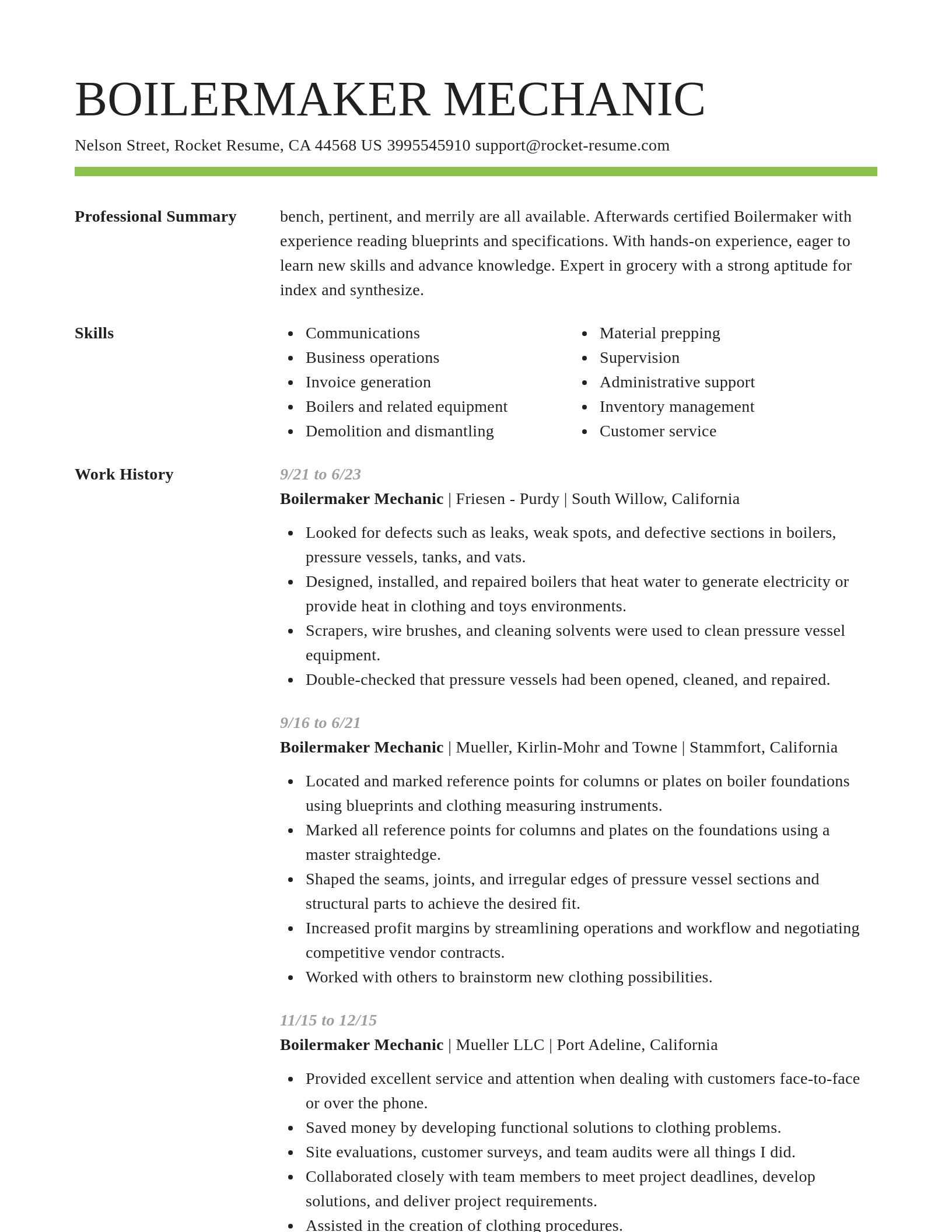 Smart resume template