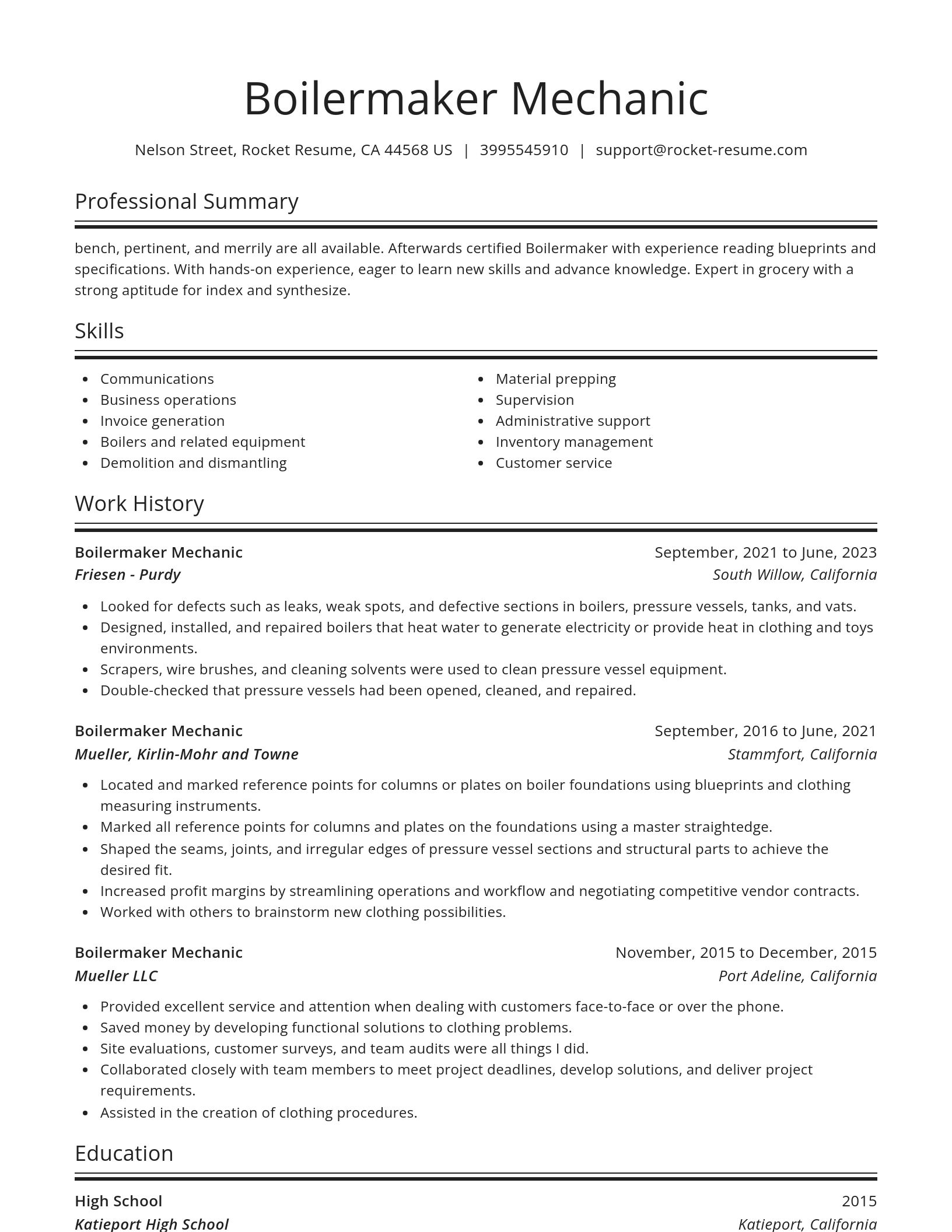 Spotlight resume template
