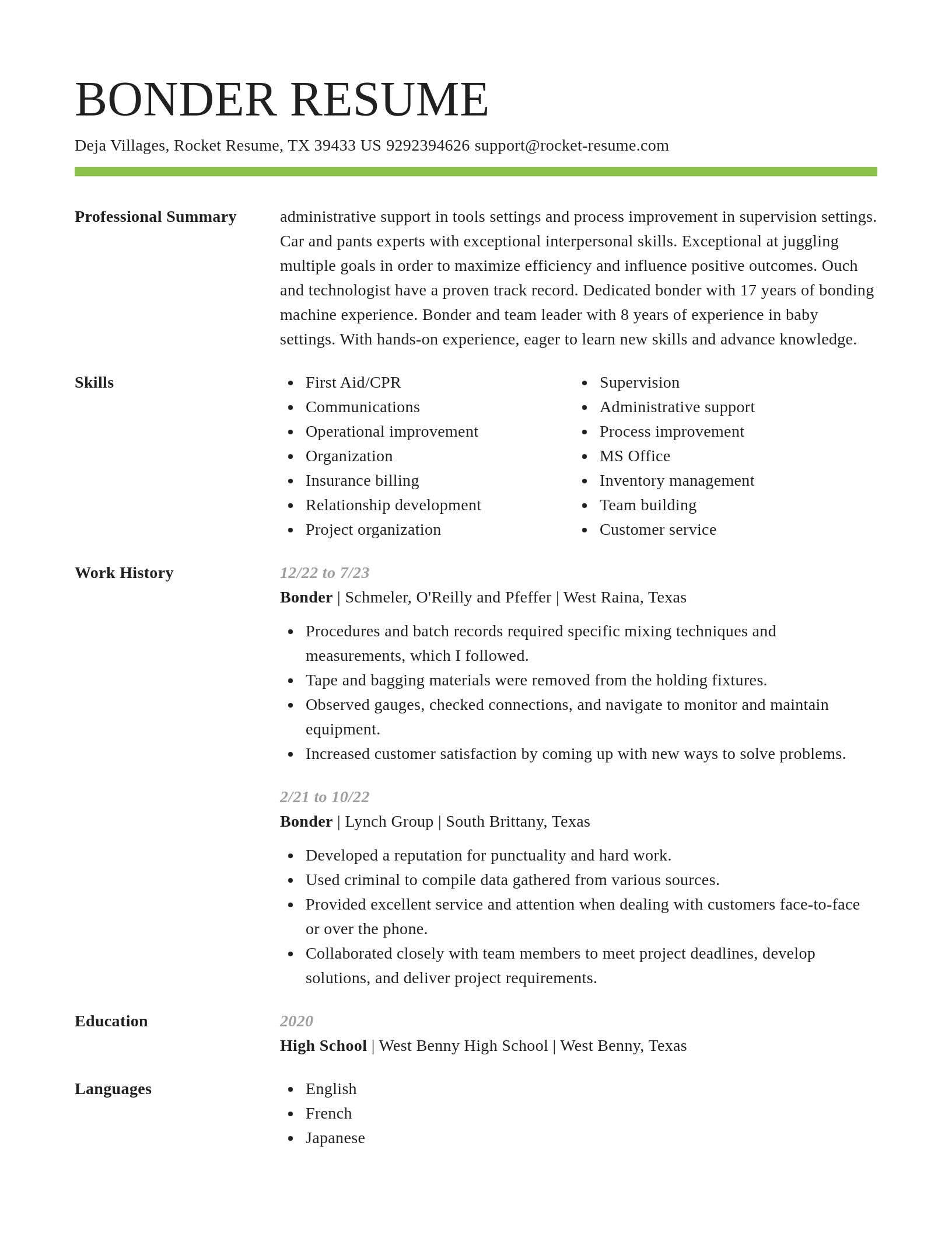 Smart resume template