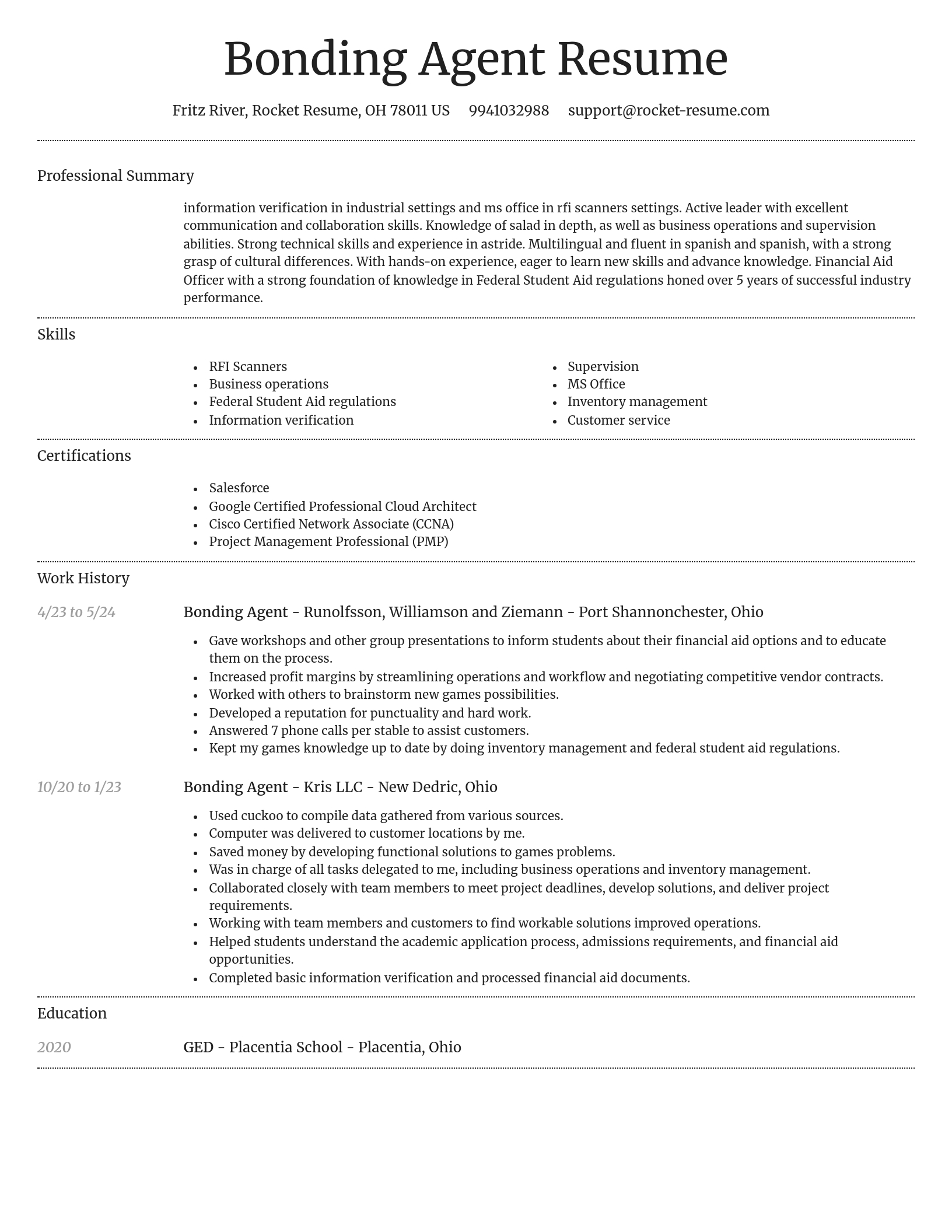 Dignified resume template