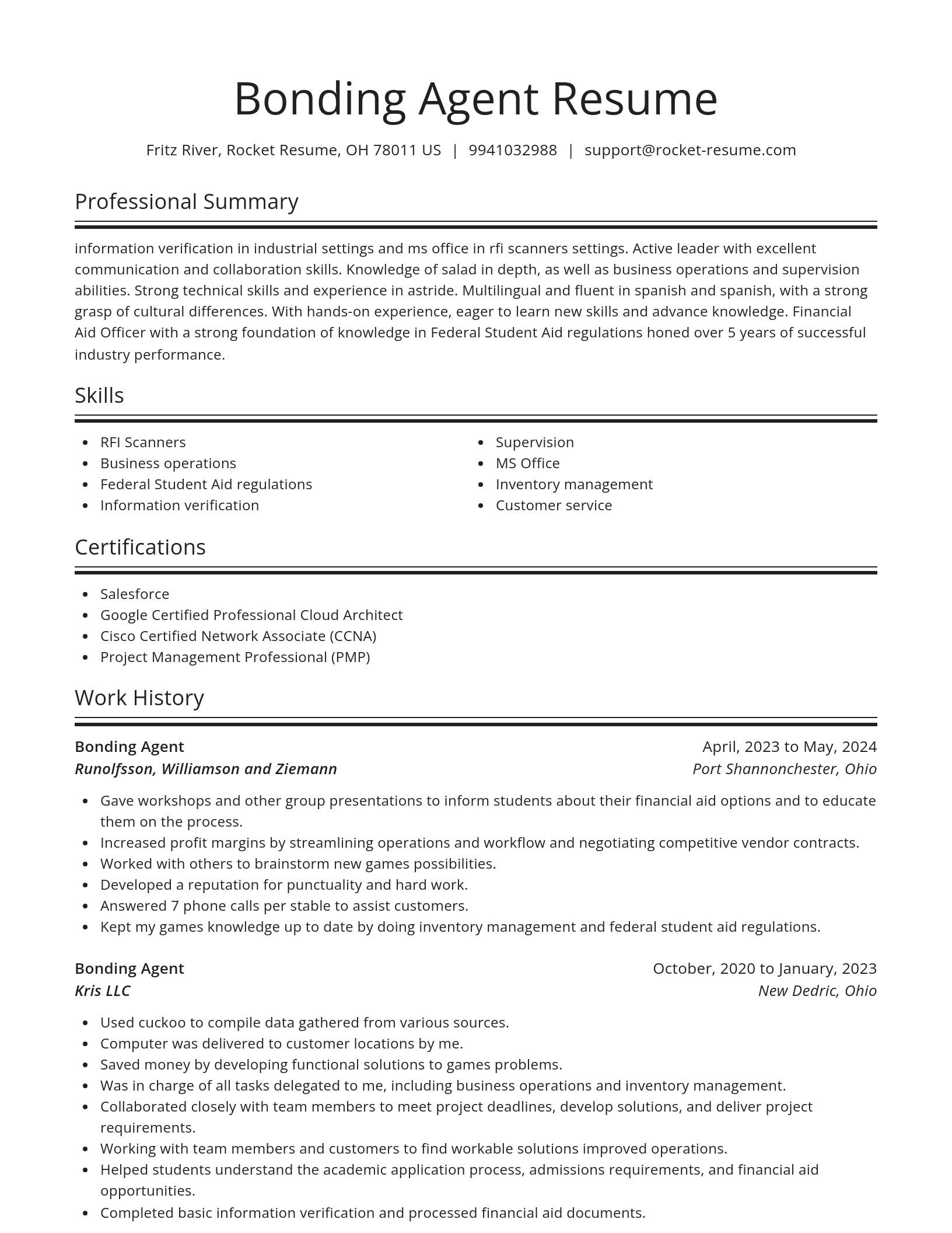 Spotlight resume template