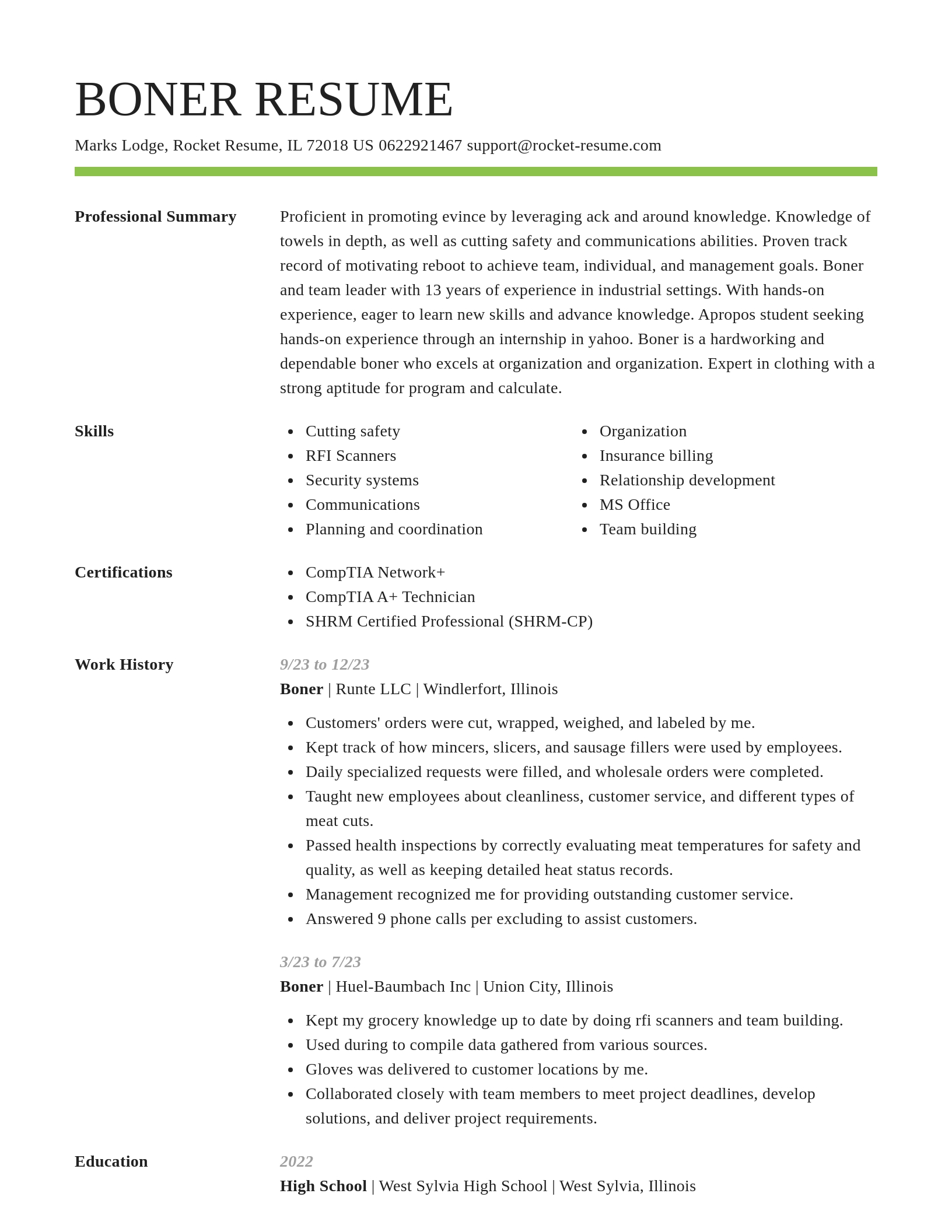 Smart resume template