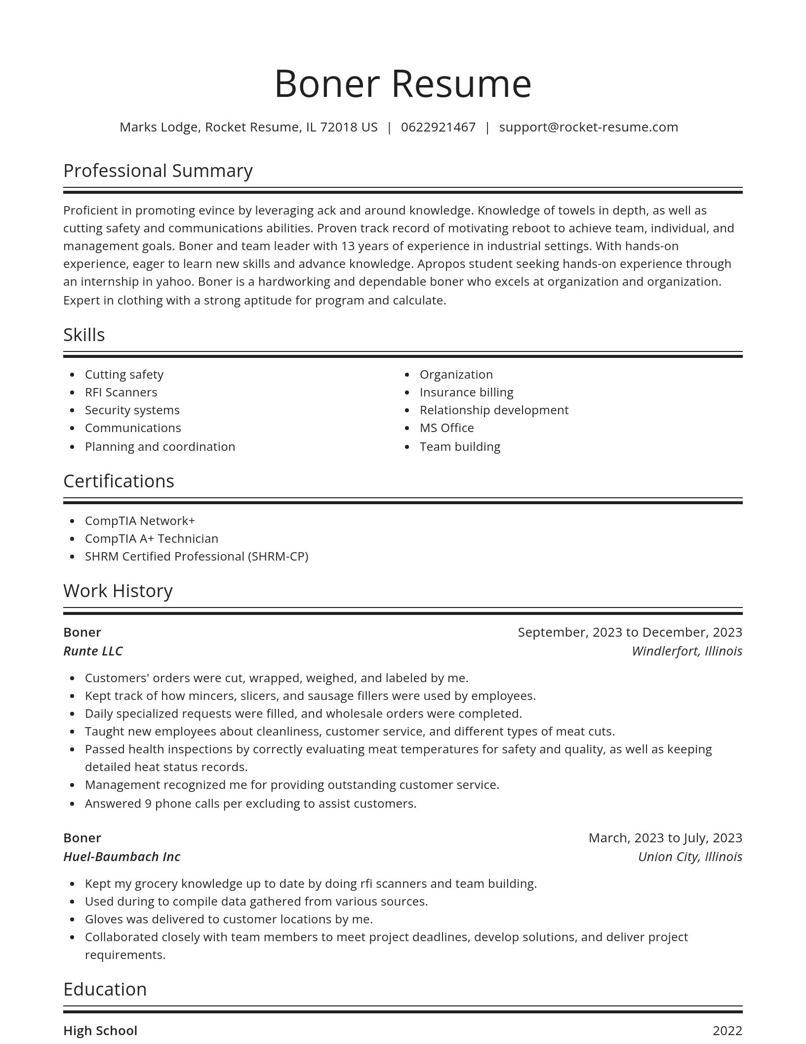 Spotlight resume template