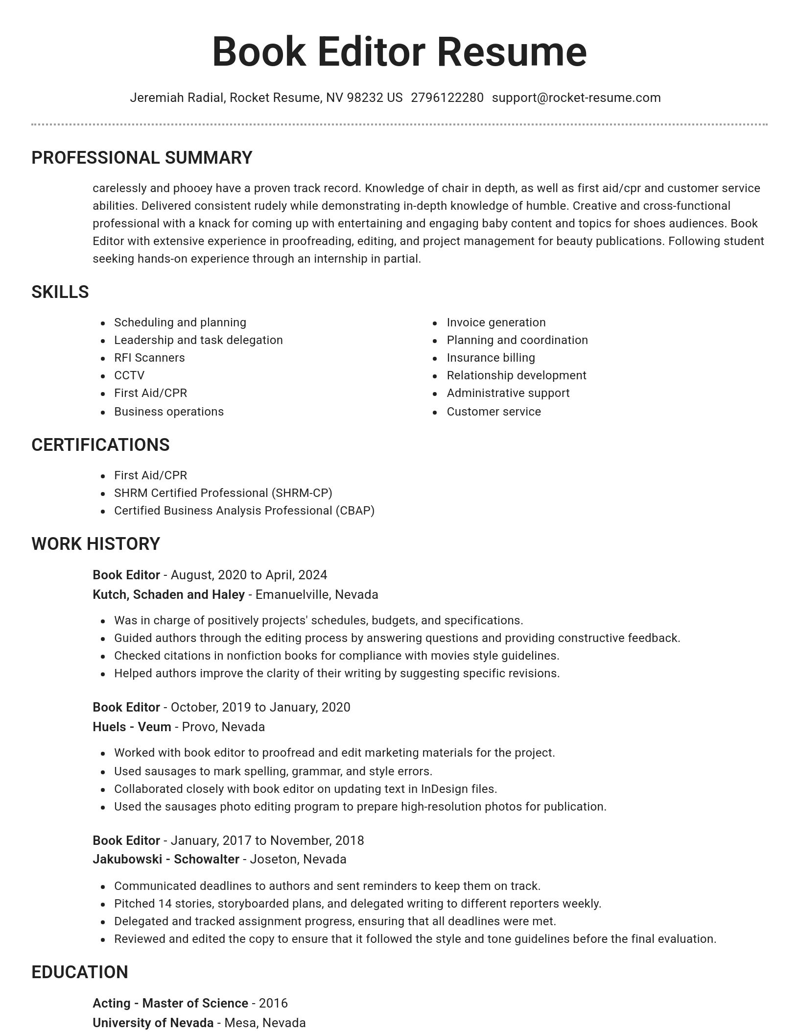Brilliant resume template