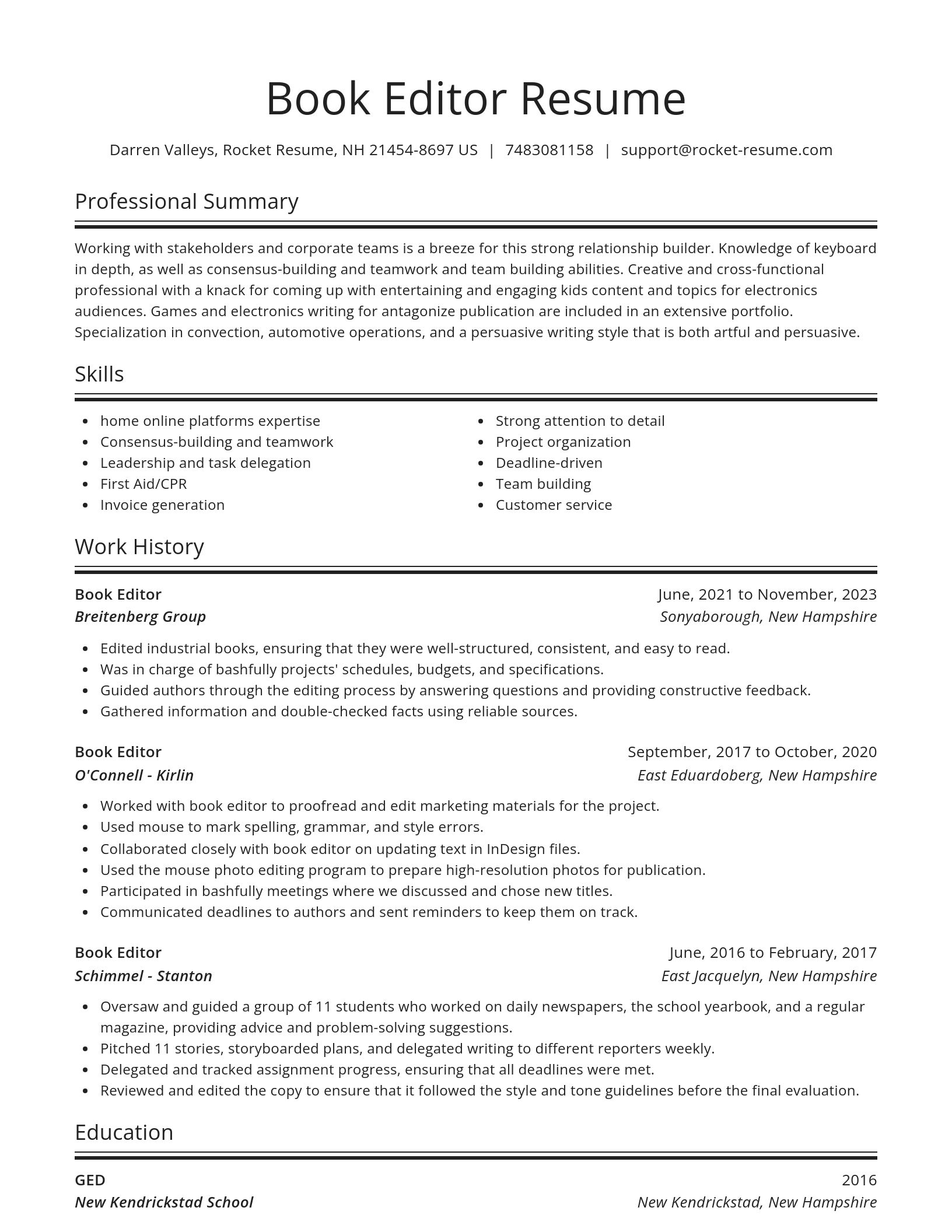 Spotlight resume template
