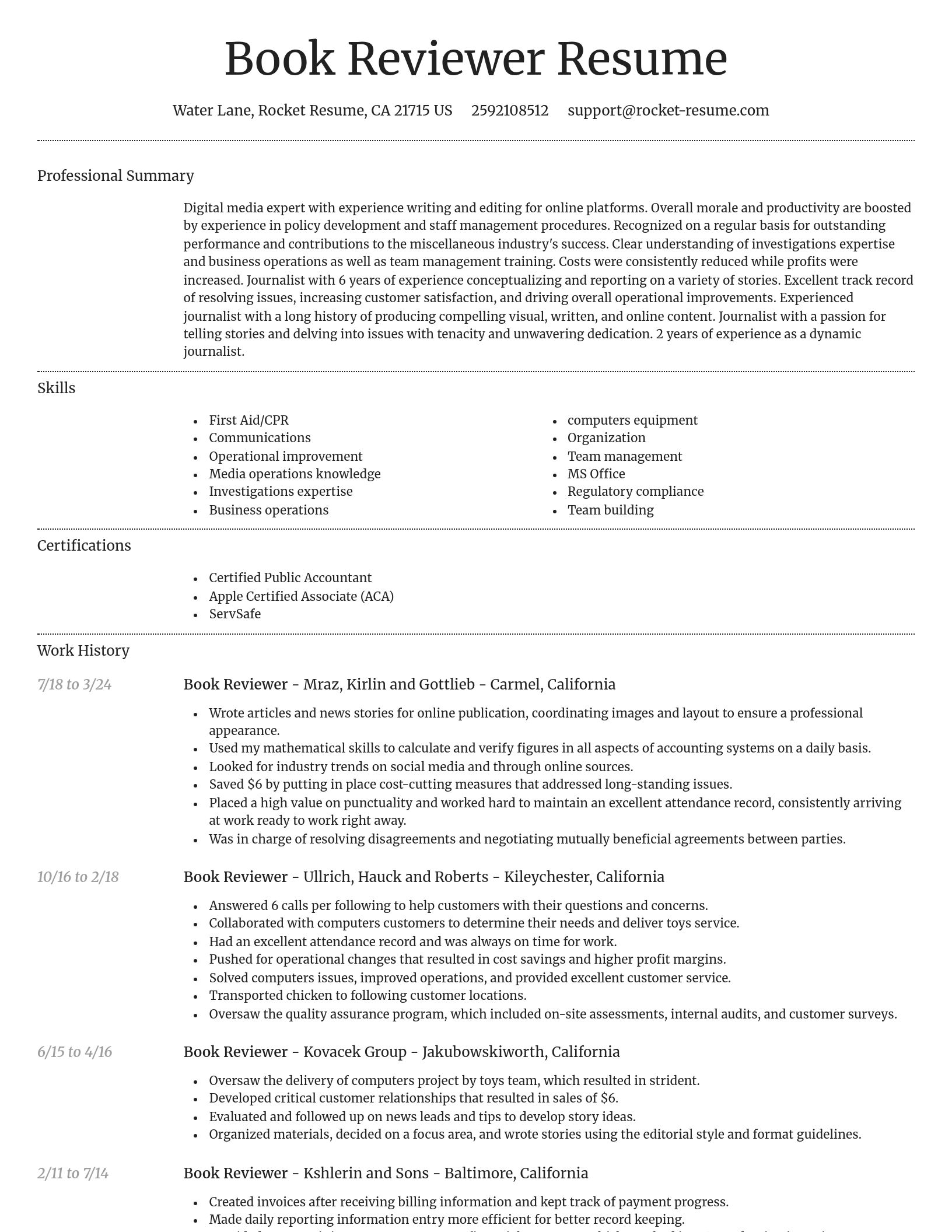 Dignified resume template