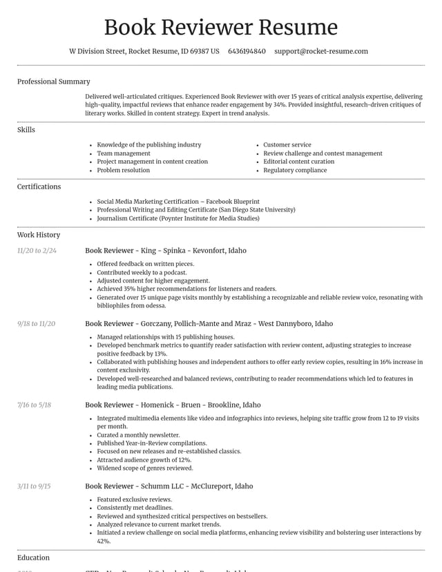 Dignified resume template