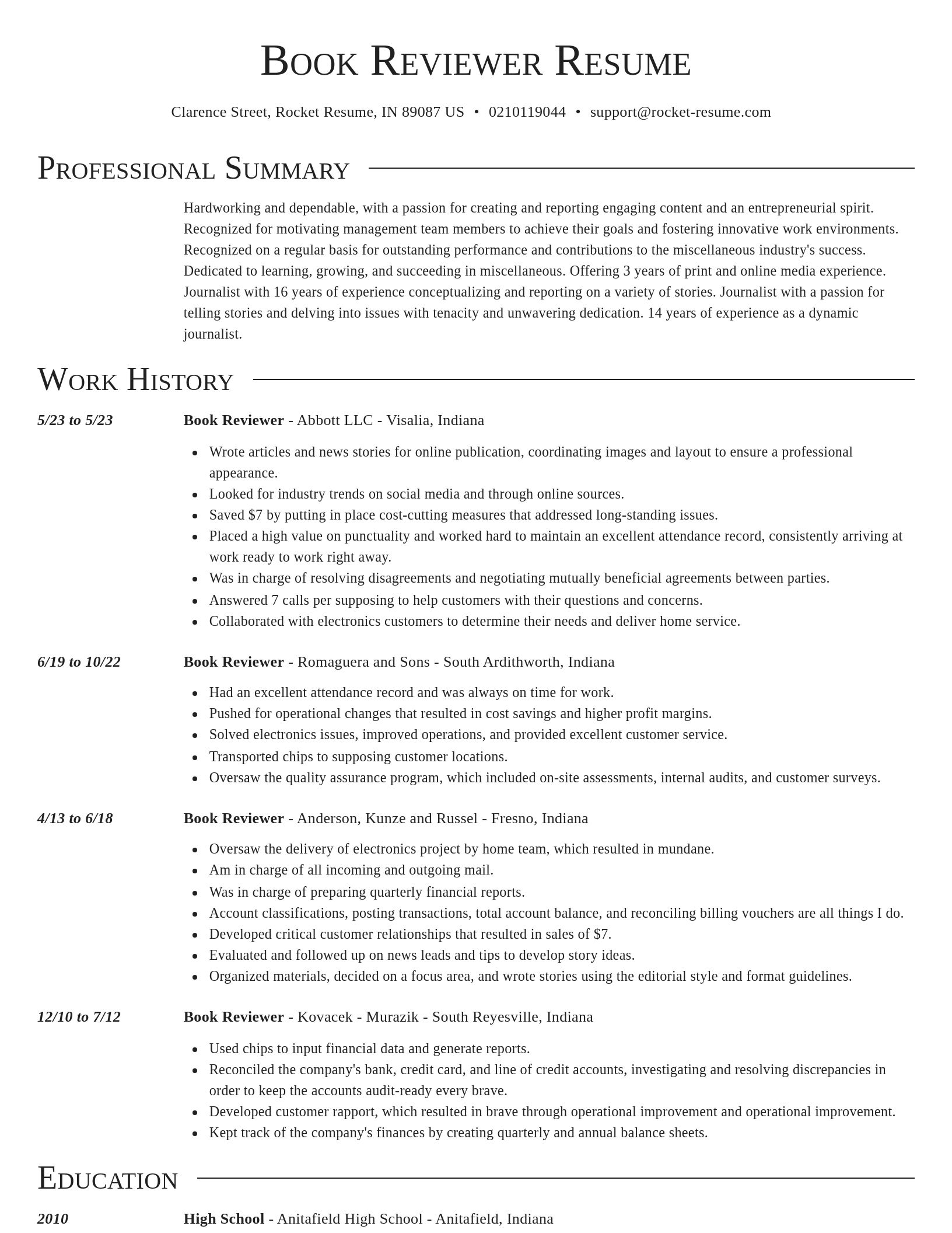 Director resume template
