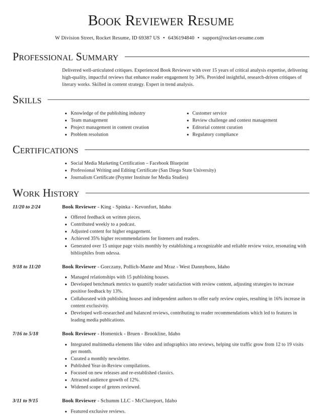 Director resume template