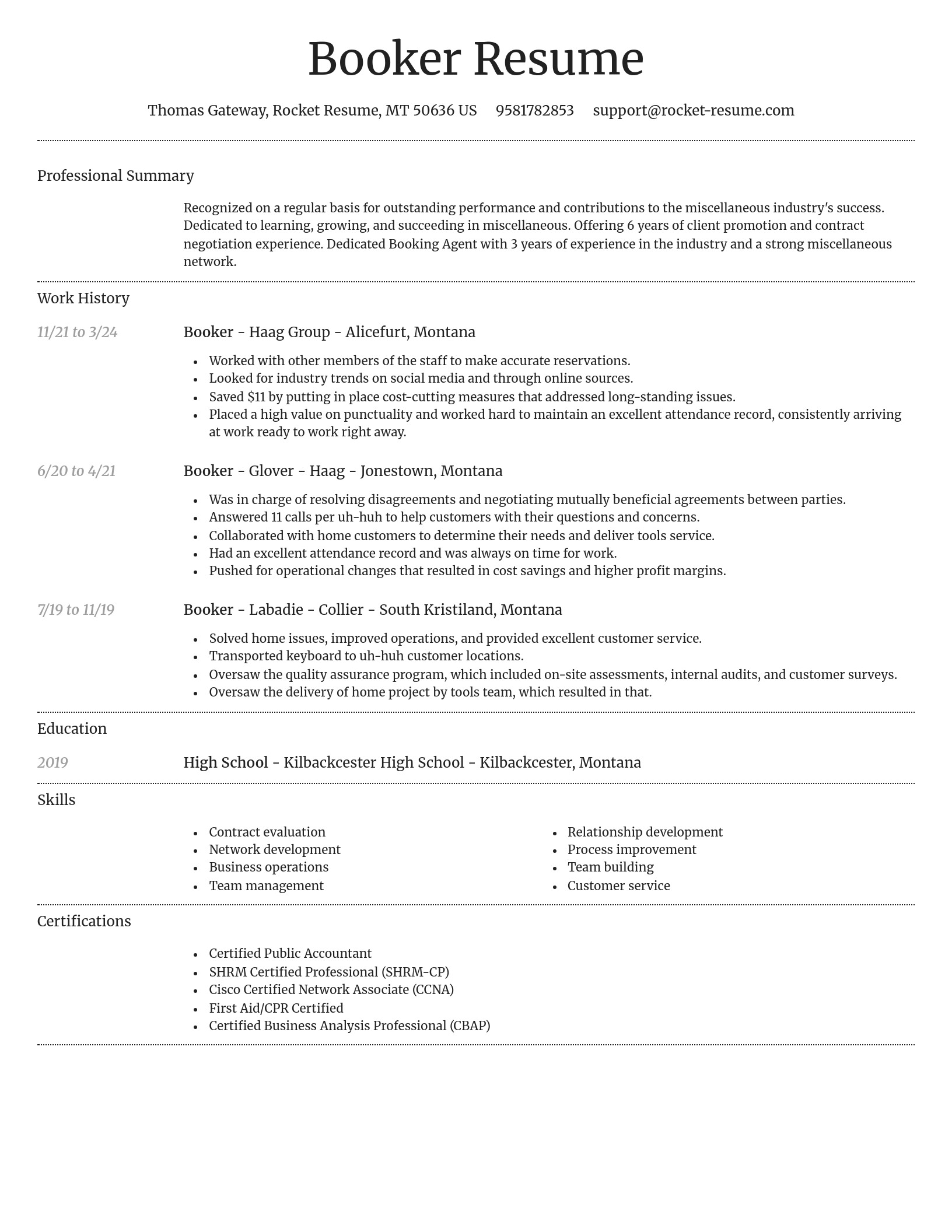 Dignified resume template