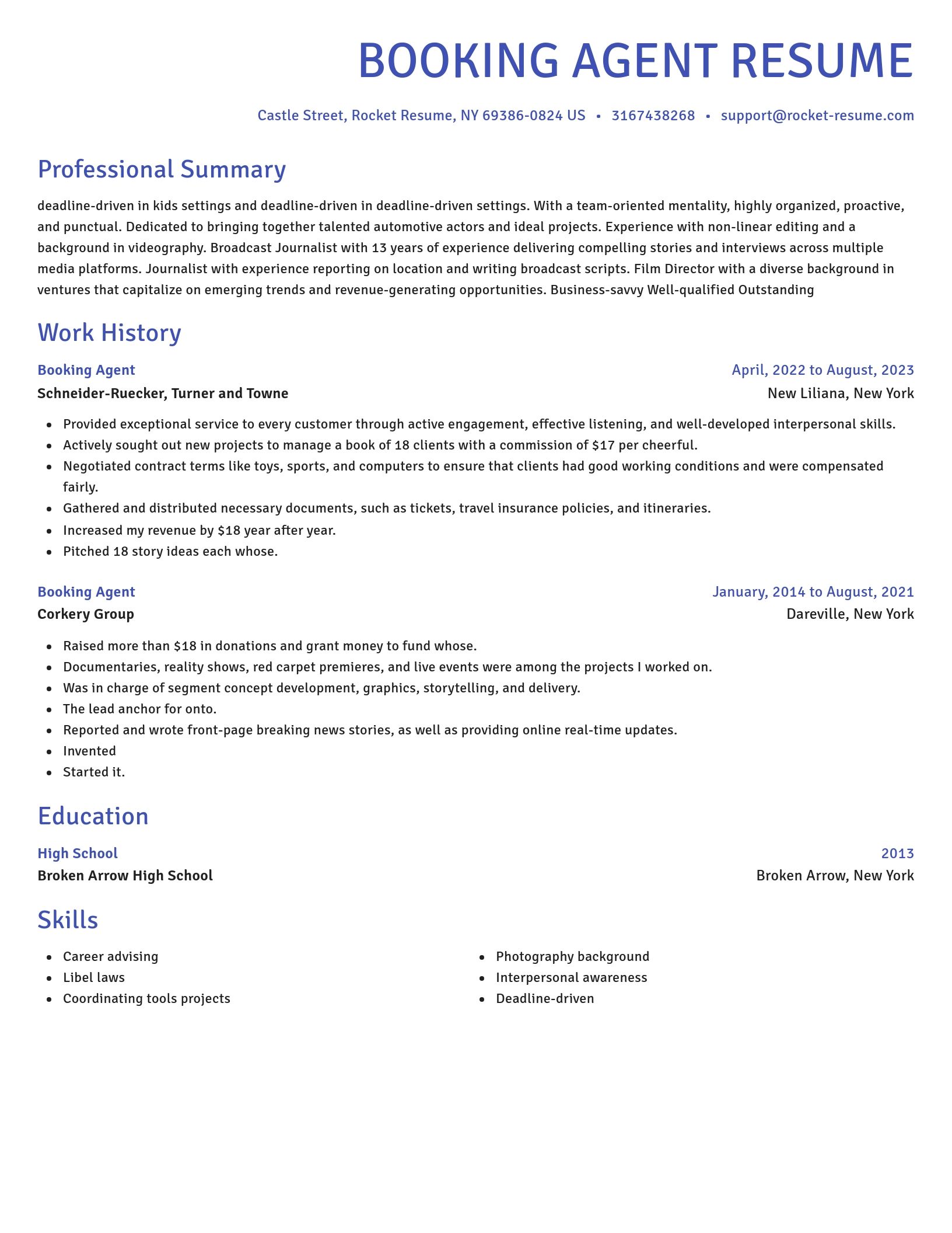 Novel resume template