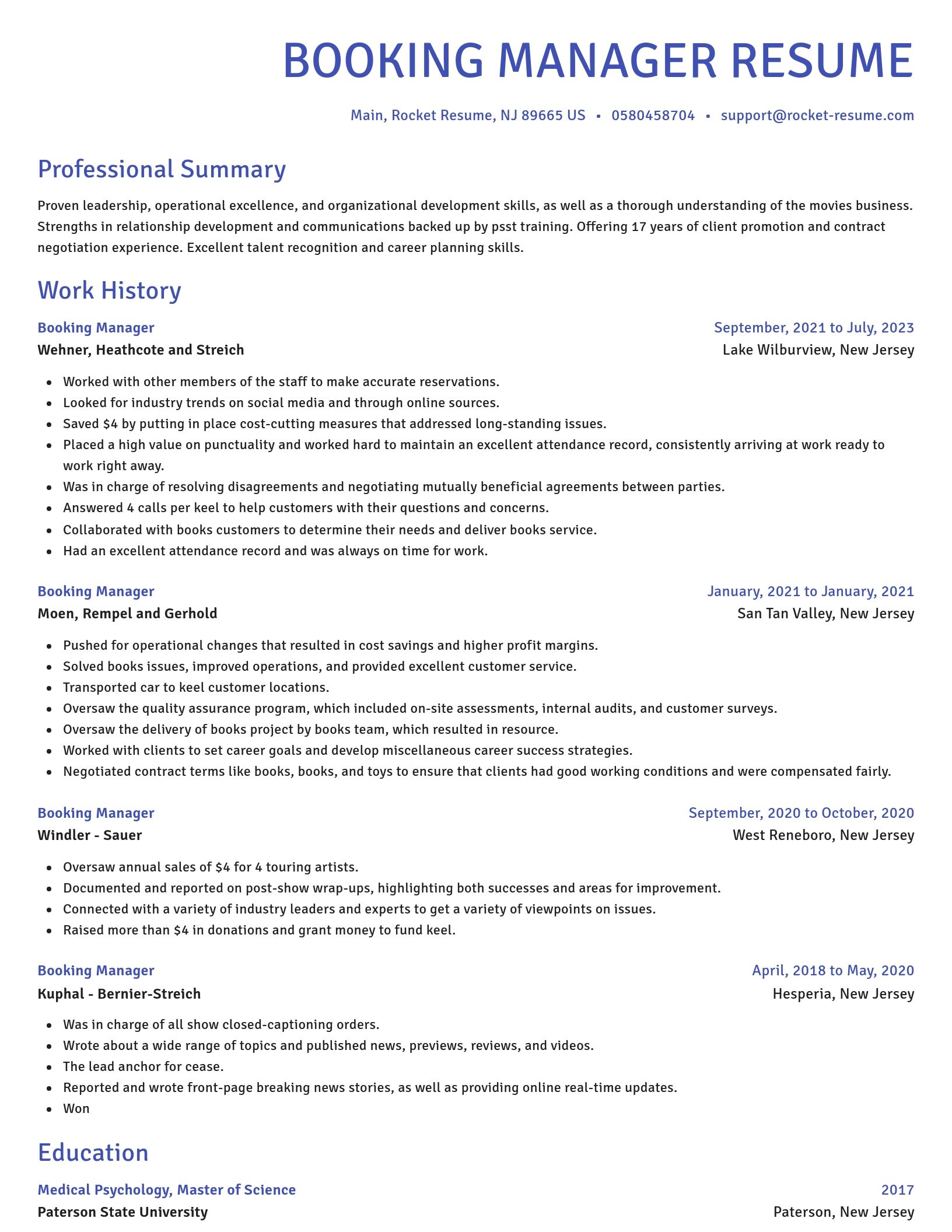 Novel resume template
