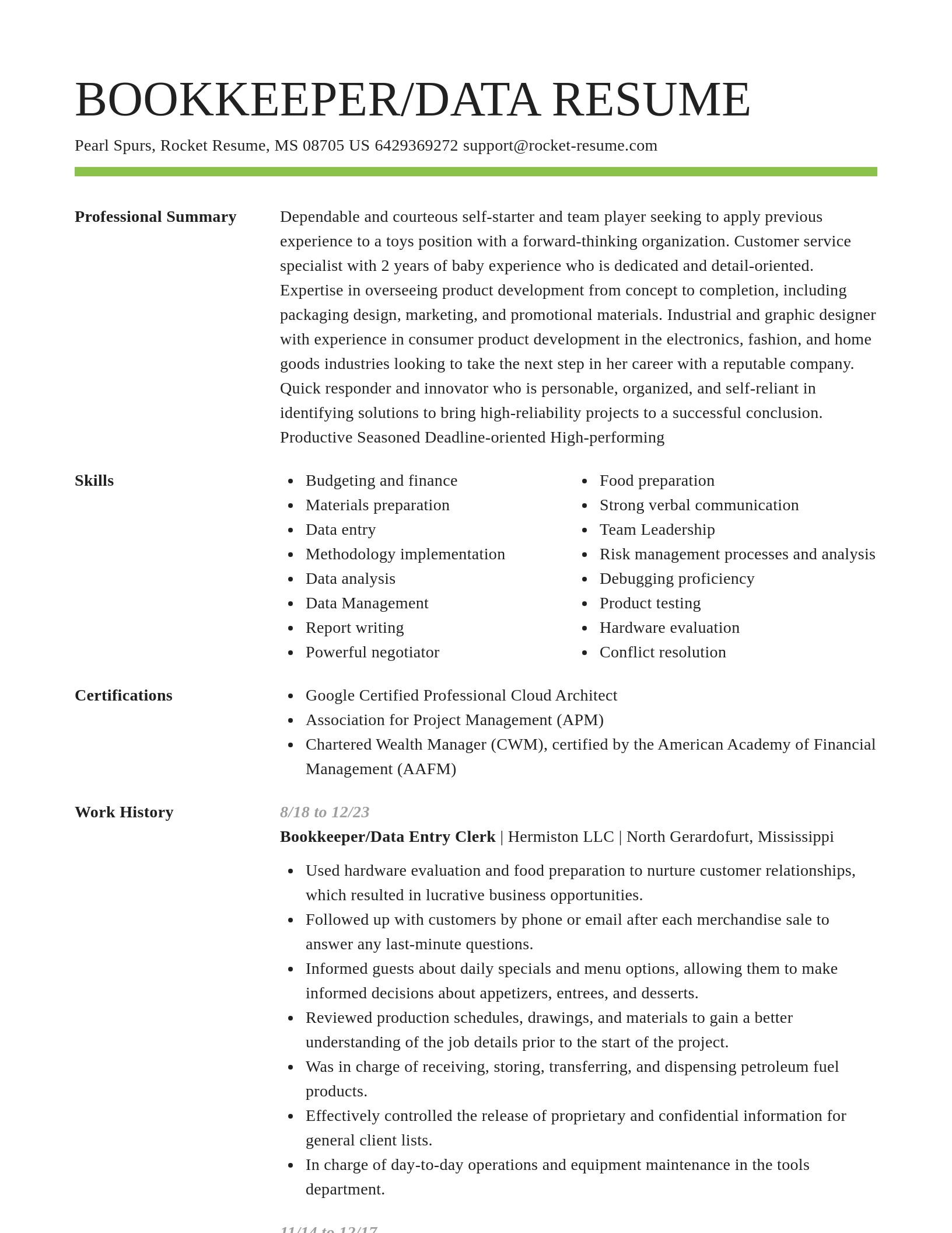 Smart resume template