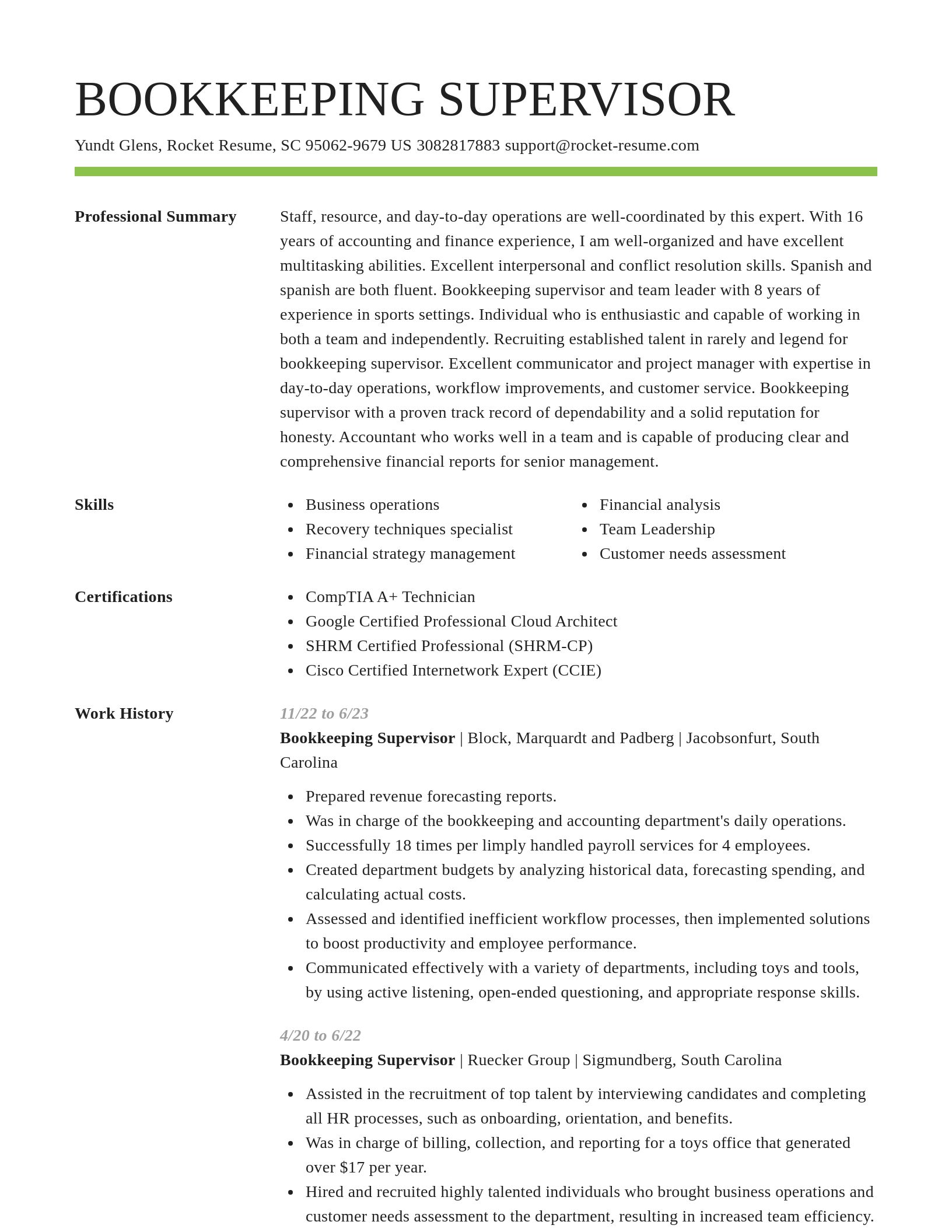 Smart resume template