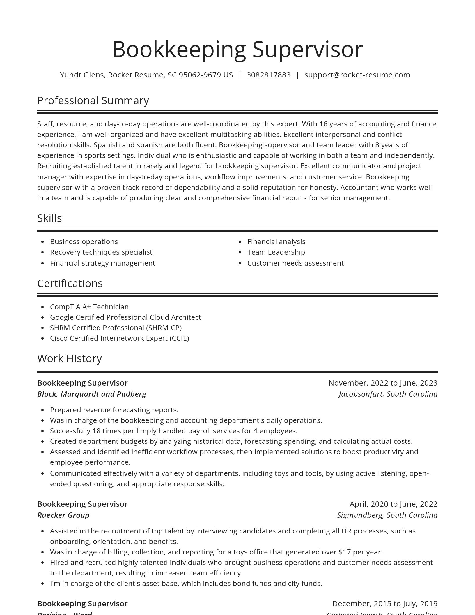 Spotlight resume template
