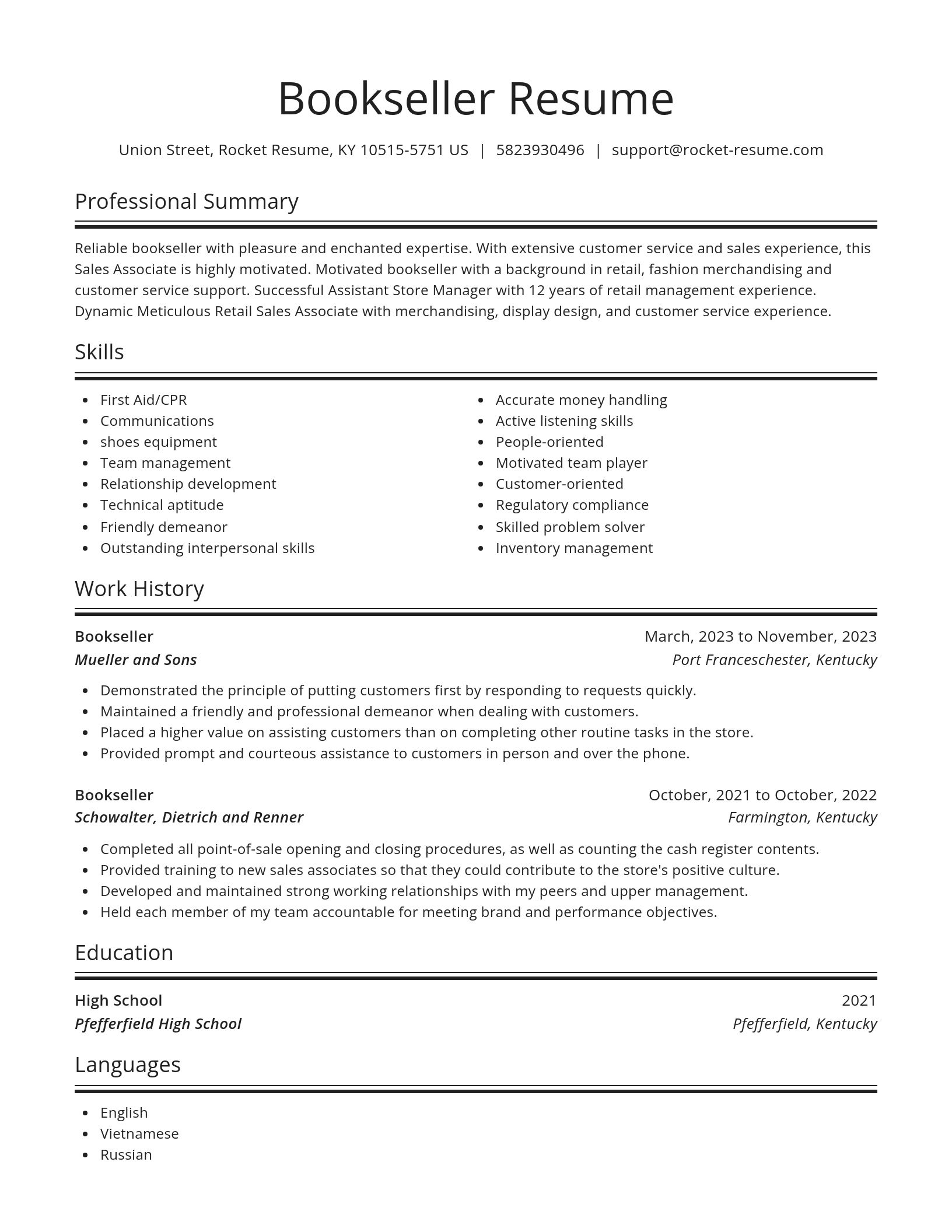 Spotlight resume template