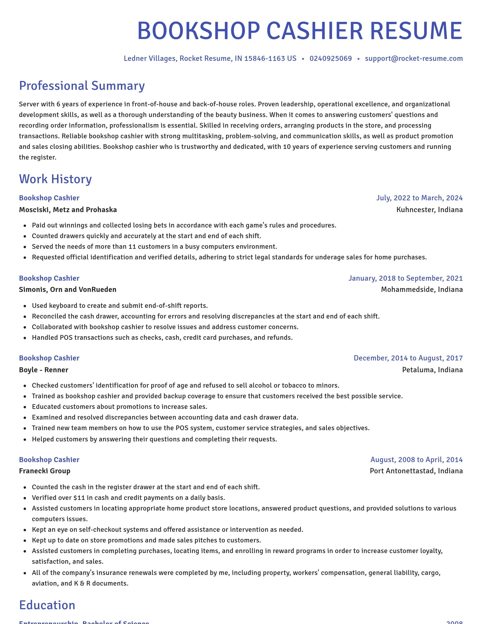 Novel resume template